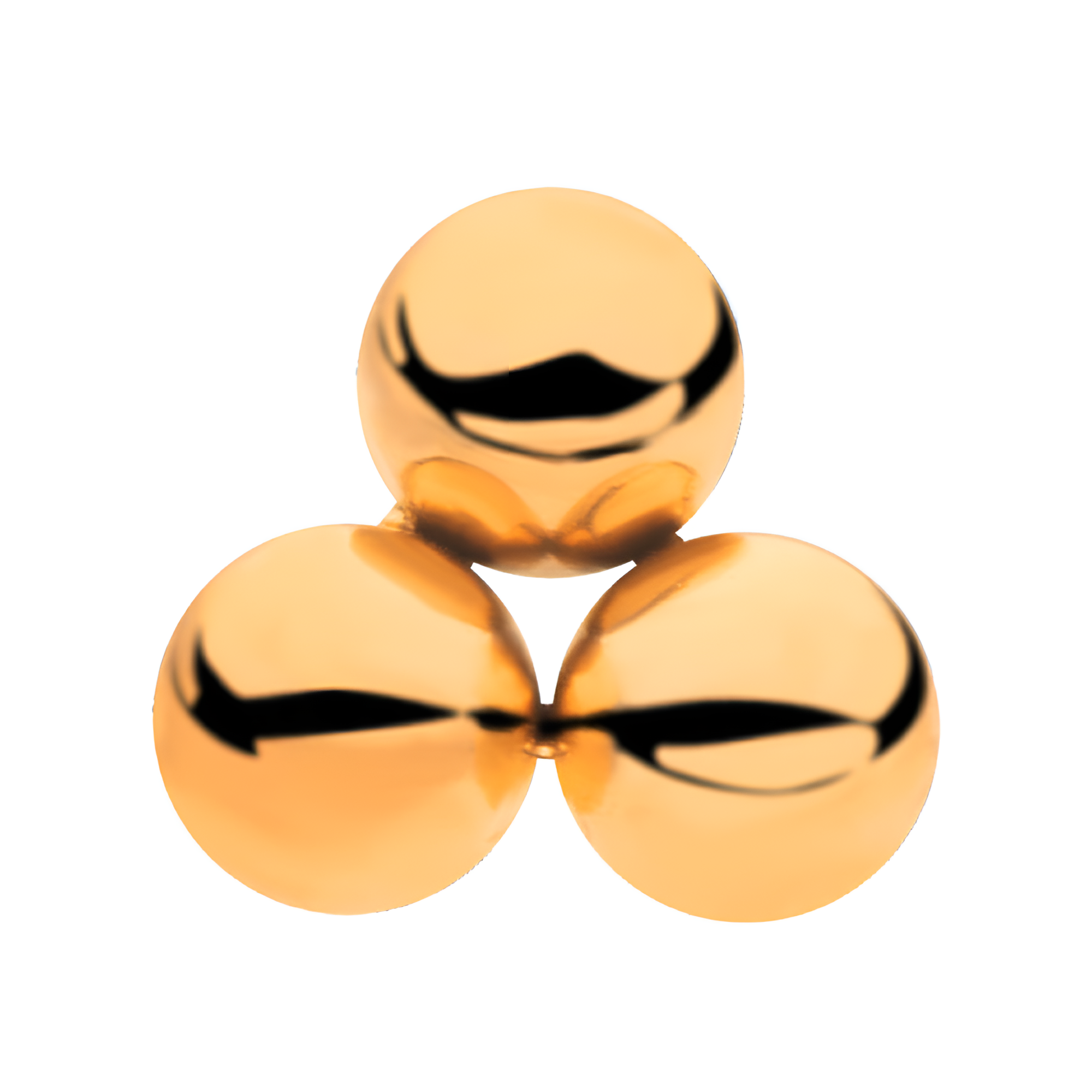 24kt Gold PVD Titanium Threadless Trinity Ball Top