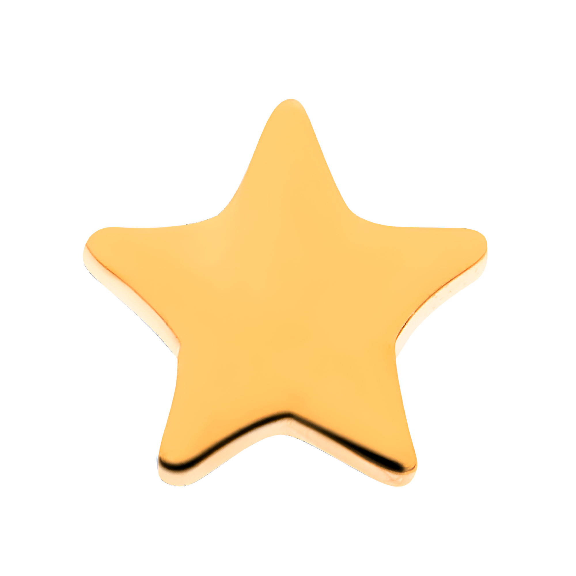 24kt Gold PVD Titanium Threadless Star Top