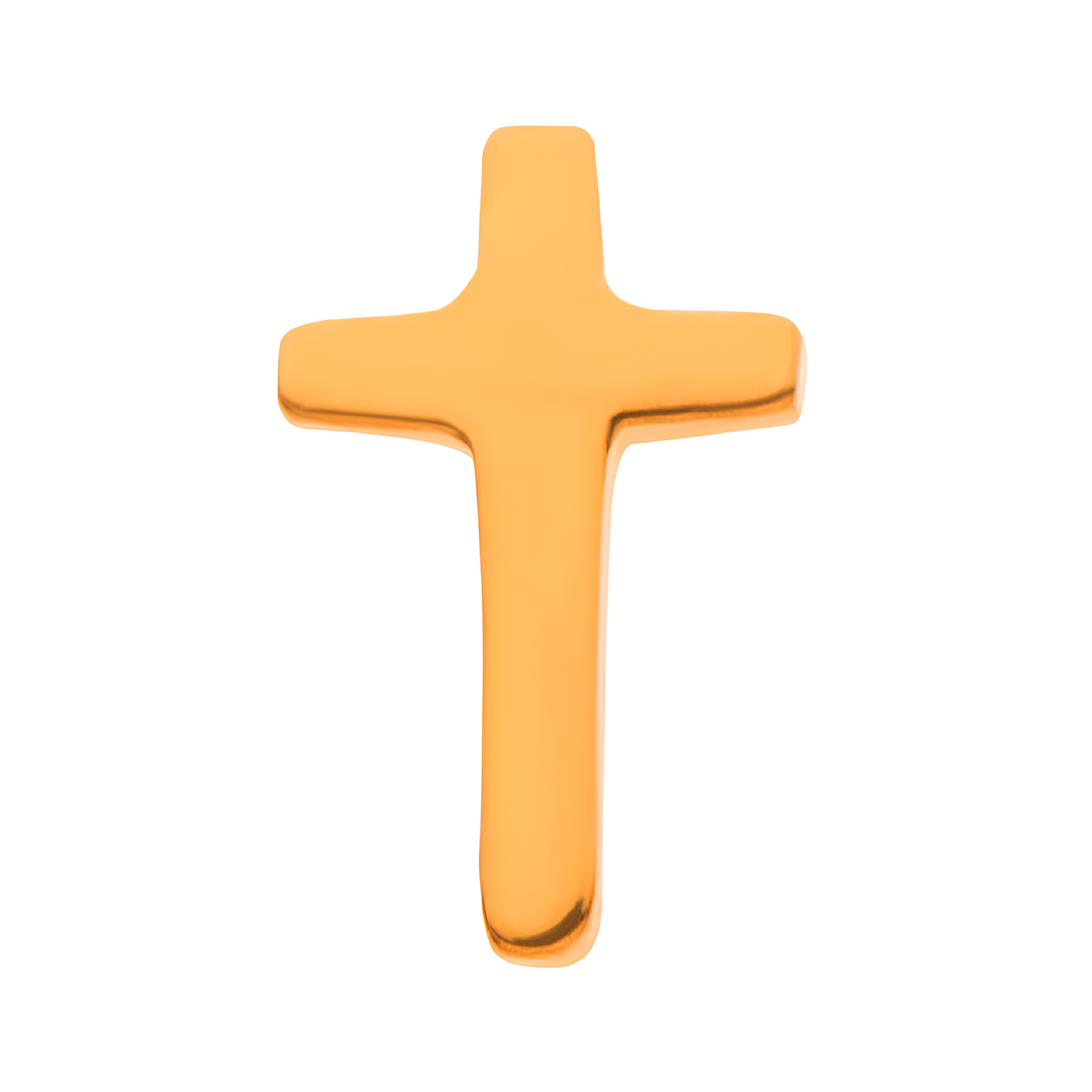 24kt Gold PVD Titanium Threadless Cross Top