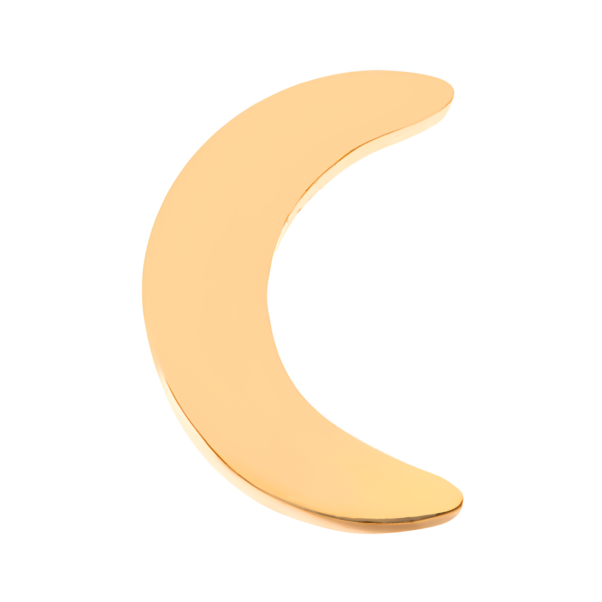 24Kt Gold PVD Titanium Threadless Crescent Moon Top