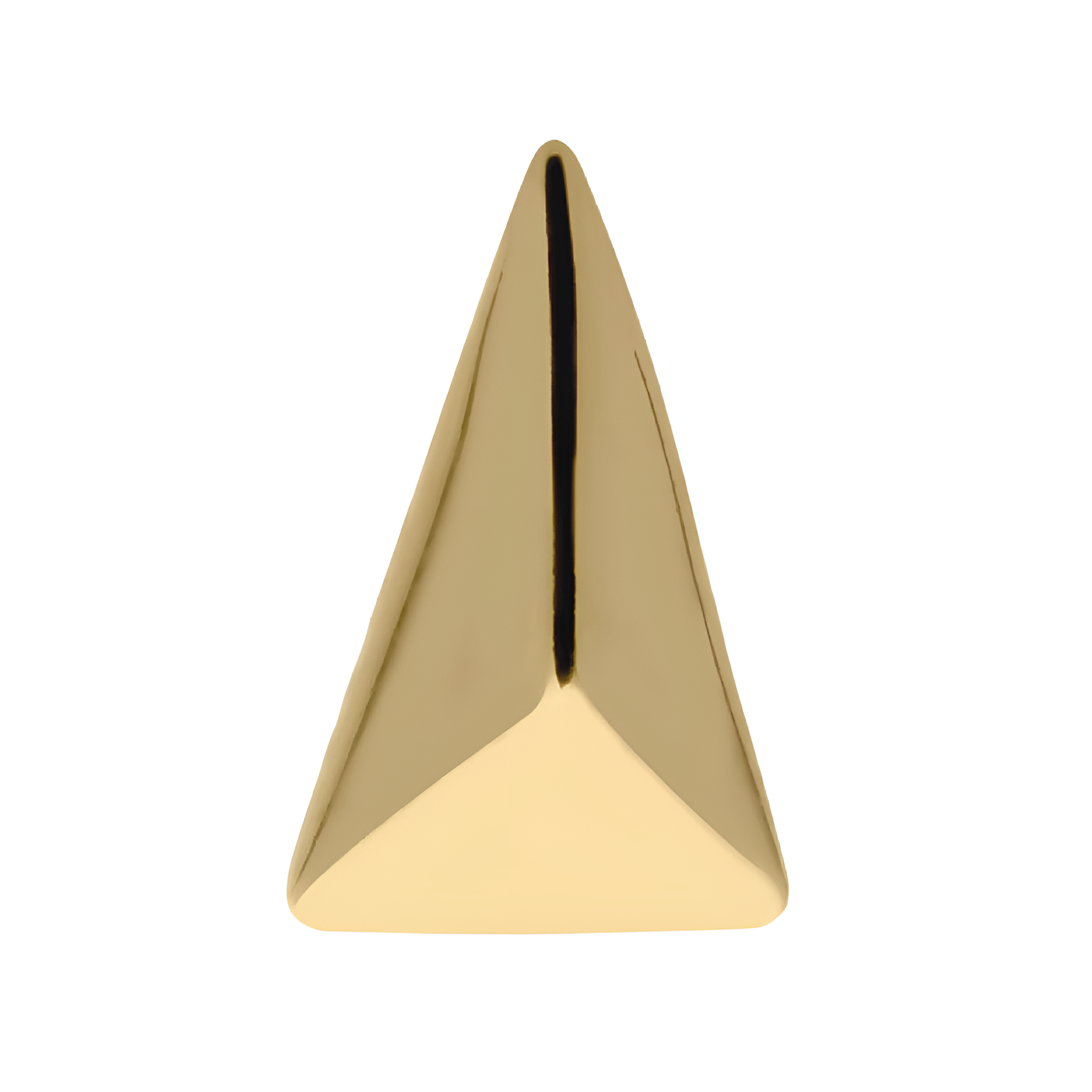 14kt Yellow Gold Threadless with Tall Pyramid Top