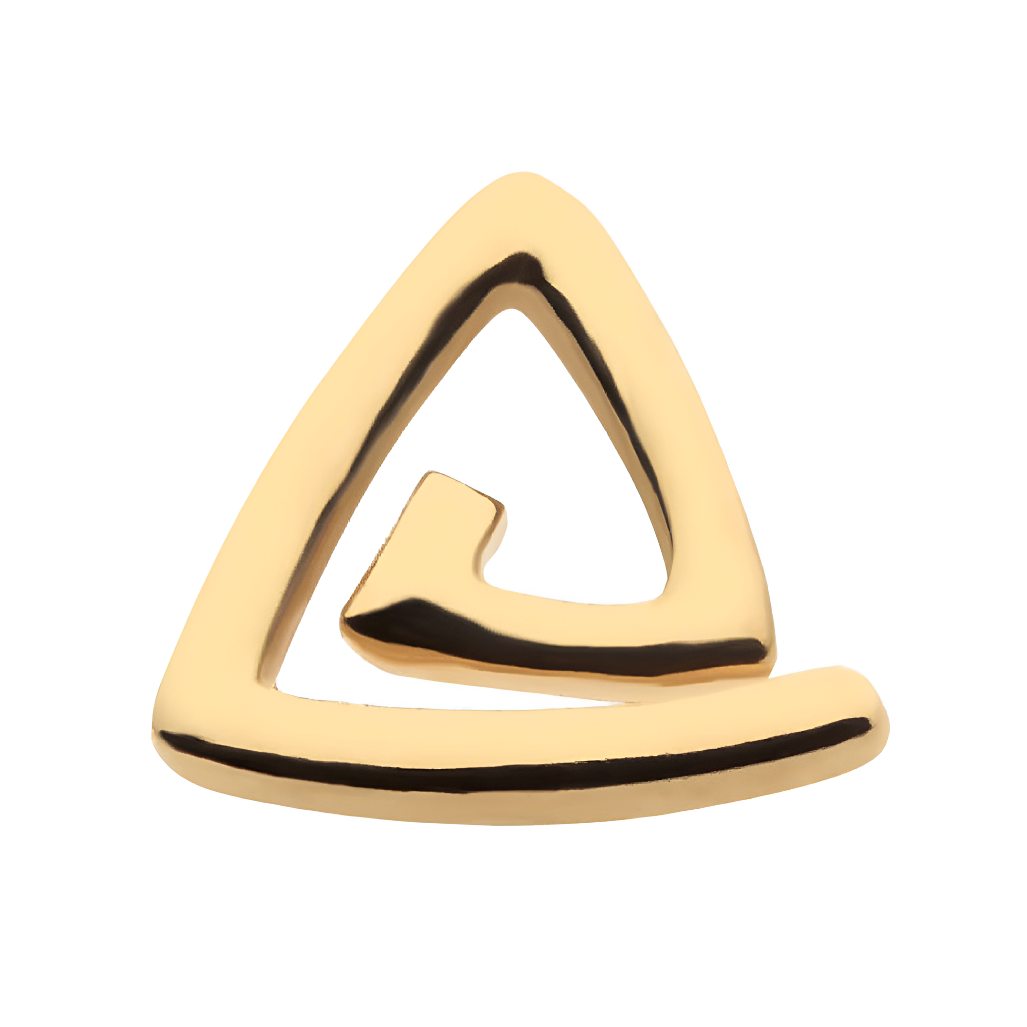 14kt Yellow Gold Threadless Cut Out Triangle Top