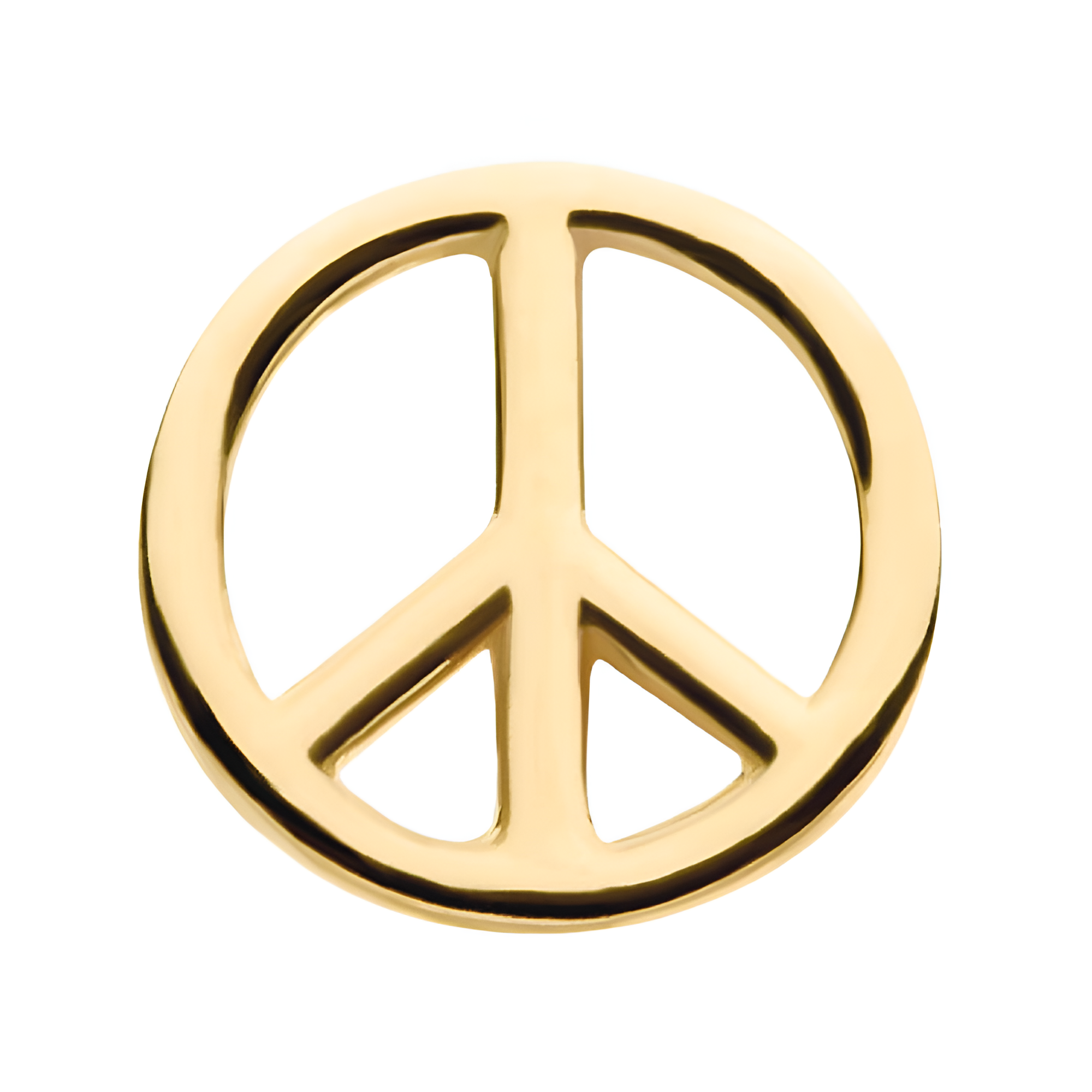 14kt Yellow Gold Threadless Cut Out Peace Sign Top