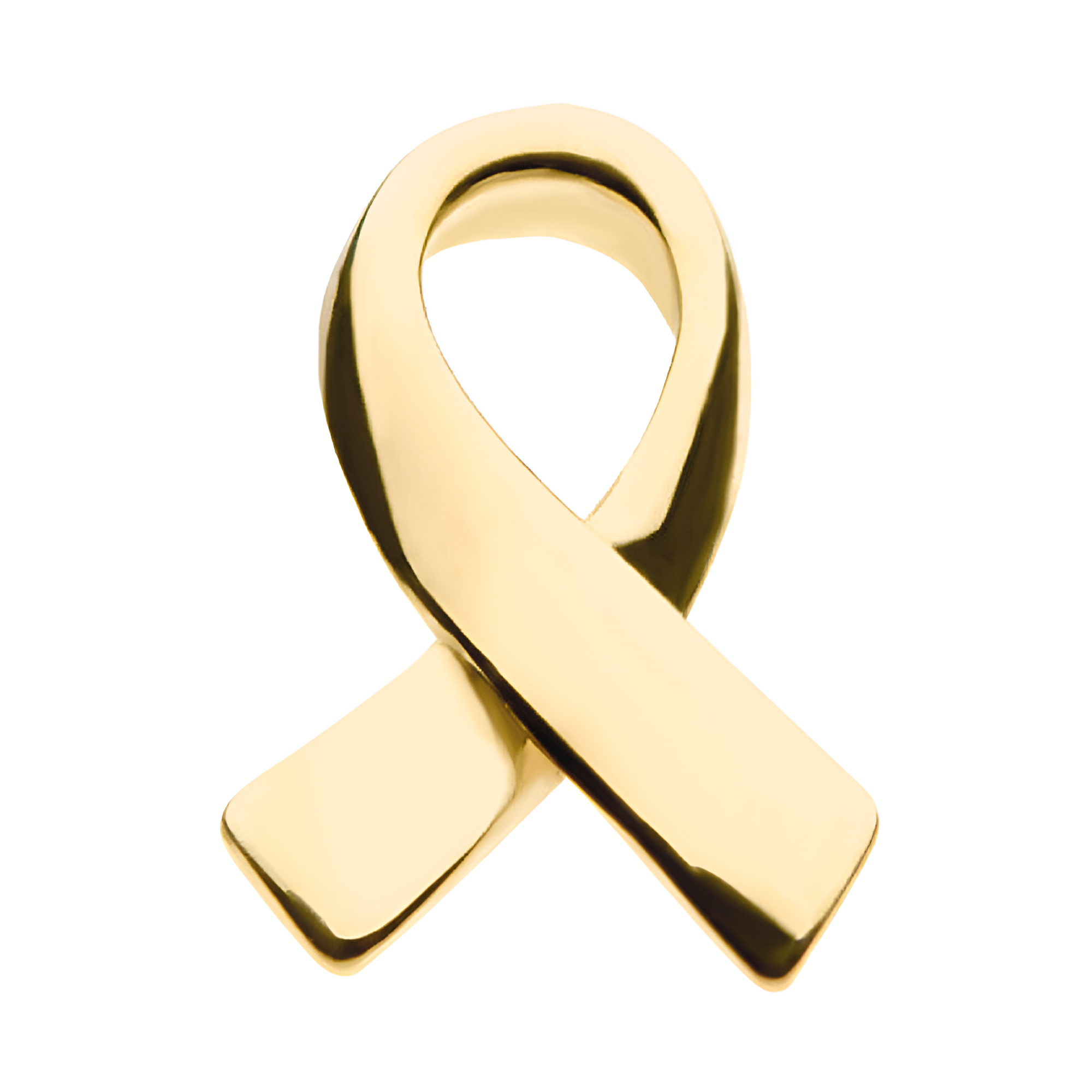14kt Yellow Gold Threadless Awareness Ribbon Symbol Top