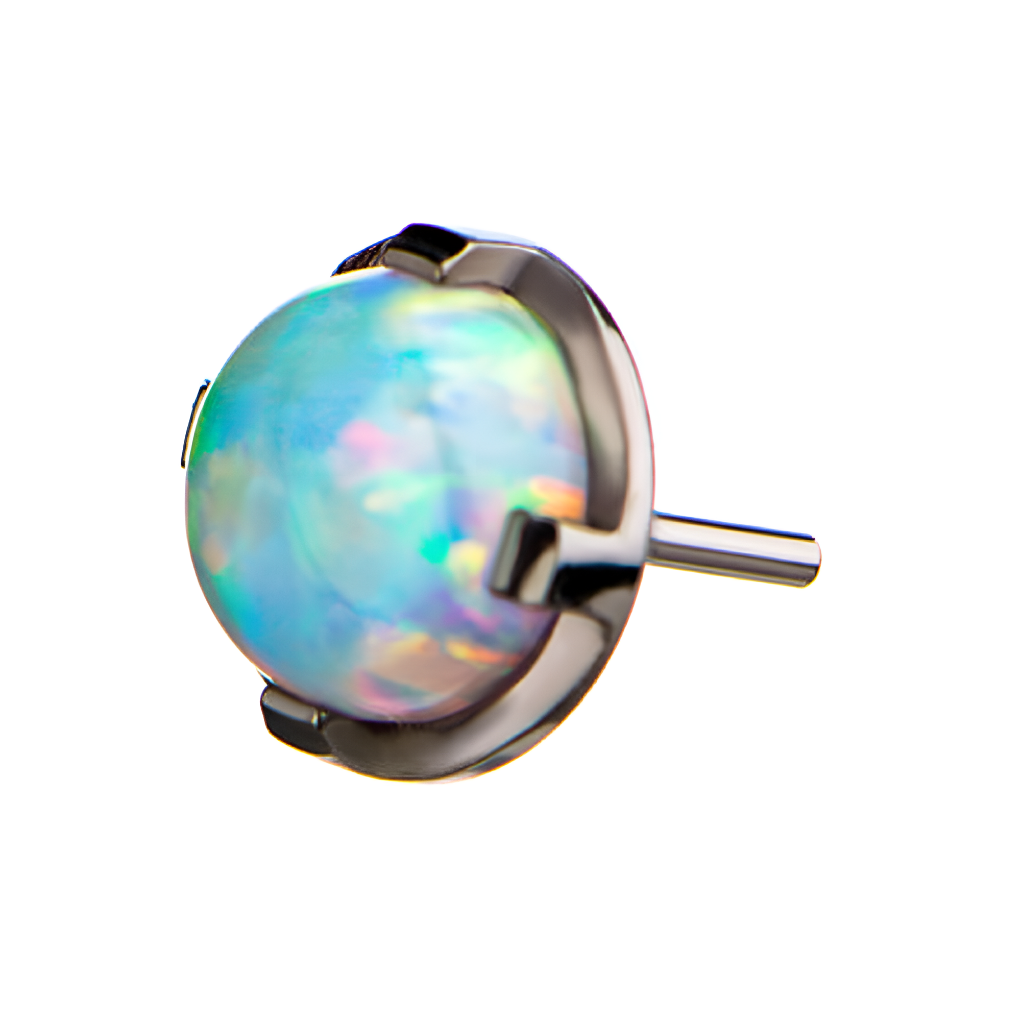 Titanium Threadless Synthetic Opal Top