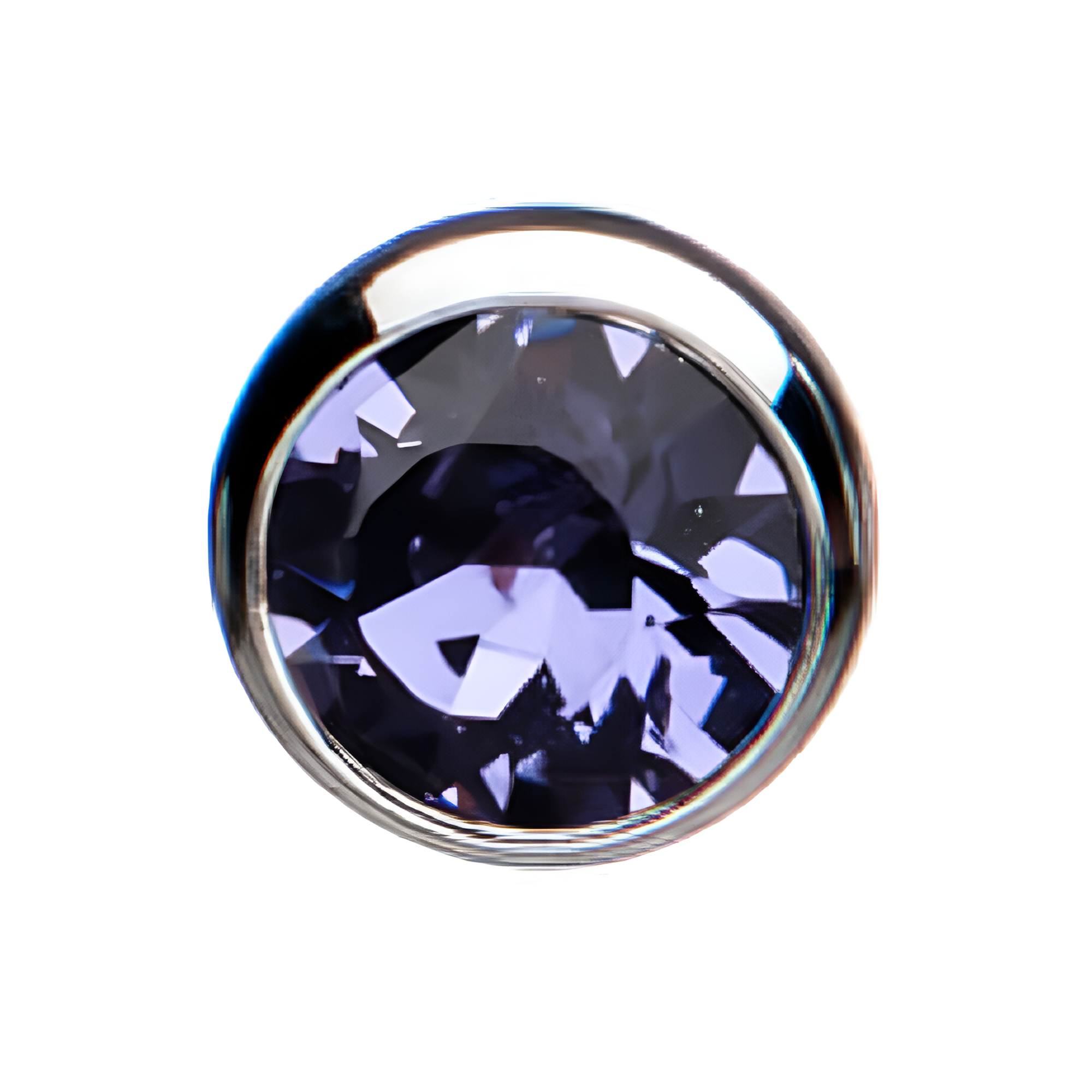 Titanium Threadless Tanzanite Swarovski Crystal Front Facing Top