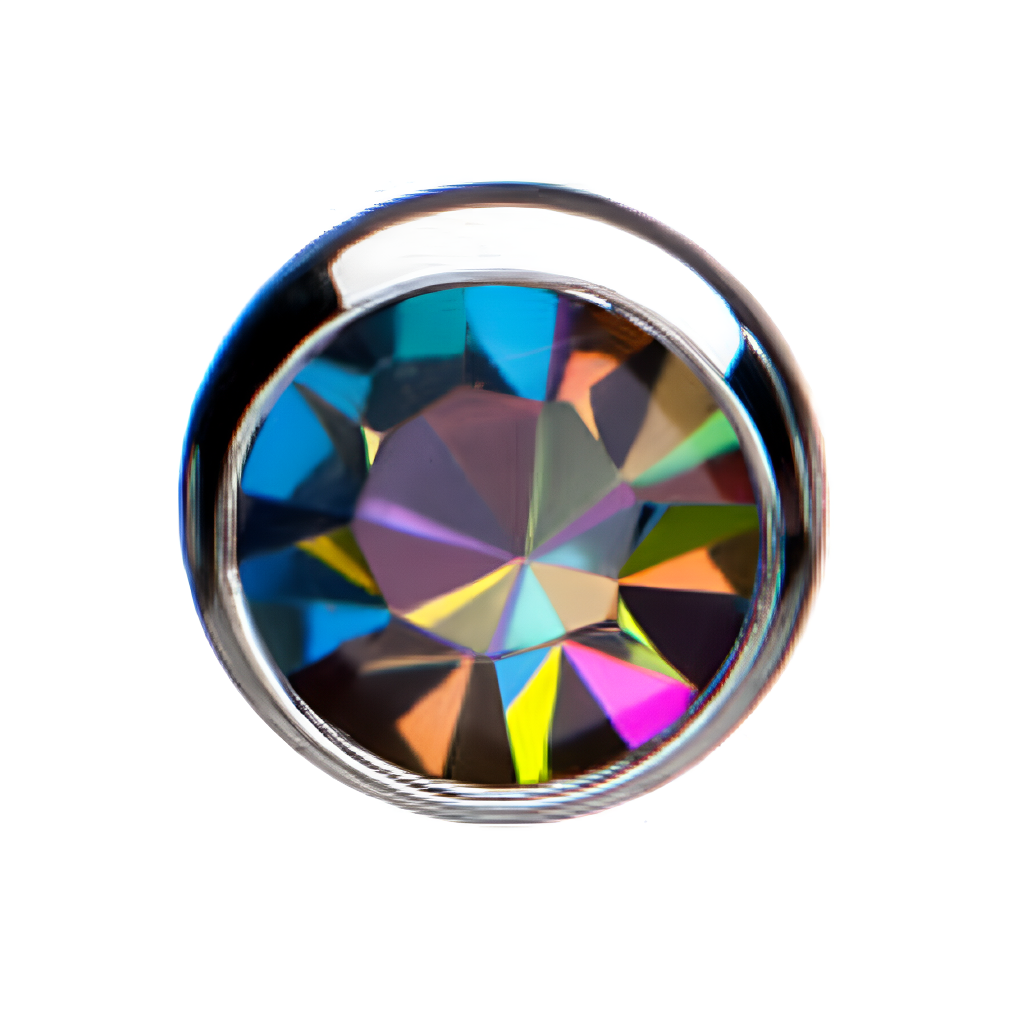 Titanium Threadless Vitrail Medium Swarovski Crystal Front Facing Top