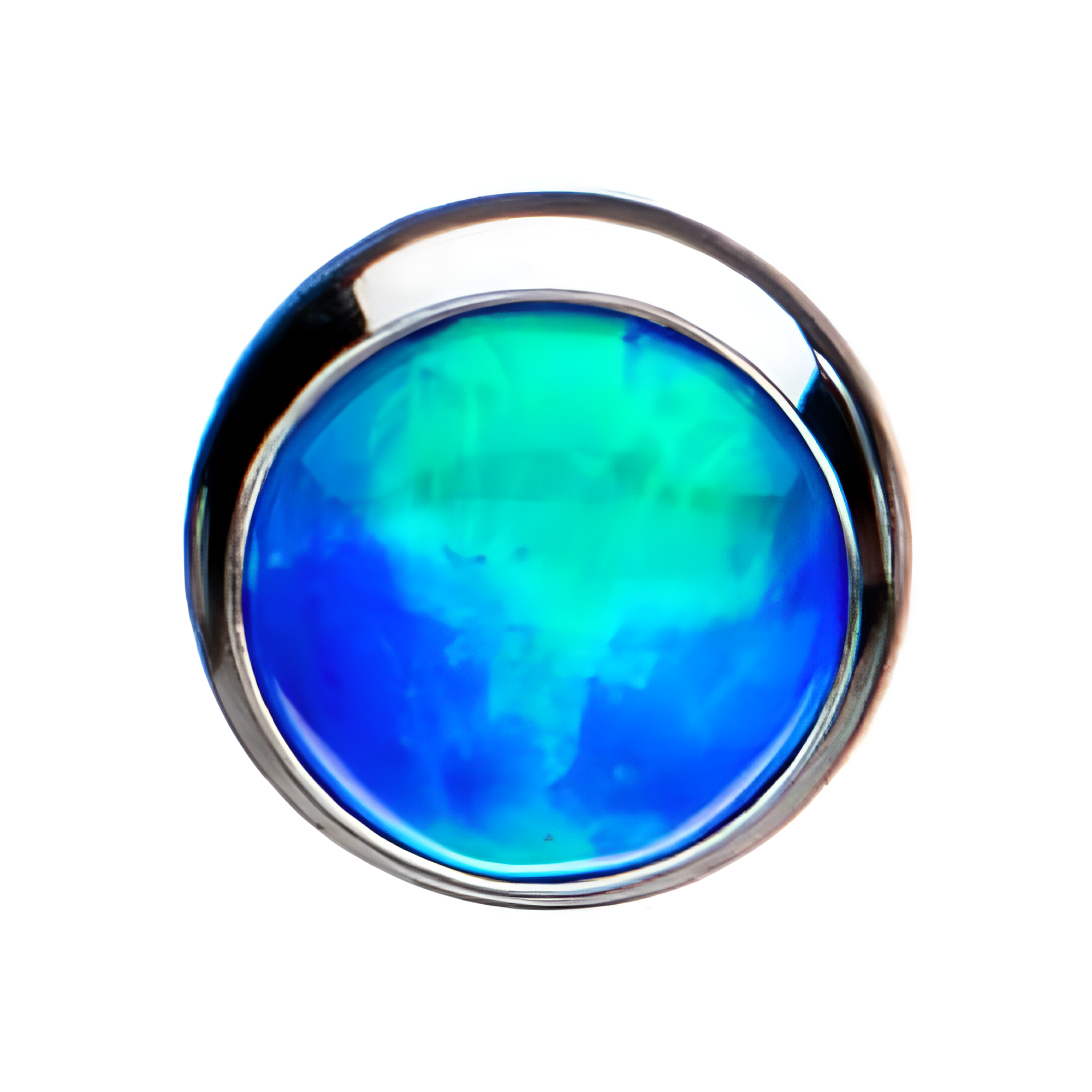 Titanium Threadless Blue Opal Front Facing Top