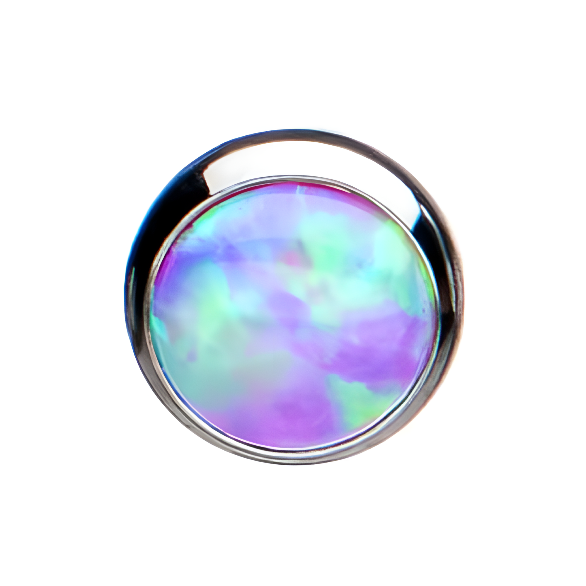 Titanium Threadless Pink Opal Front Facing Top