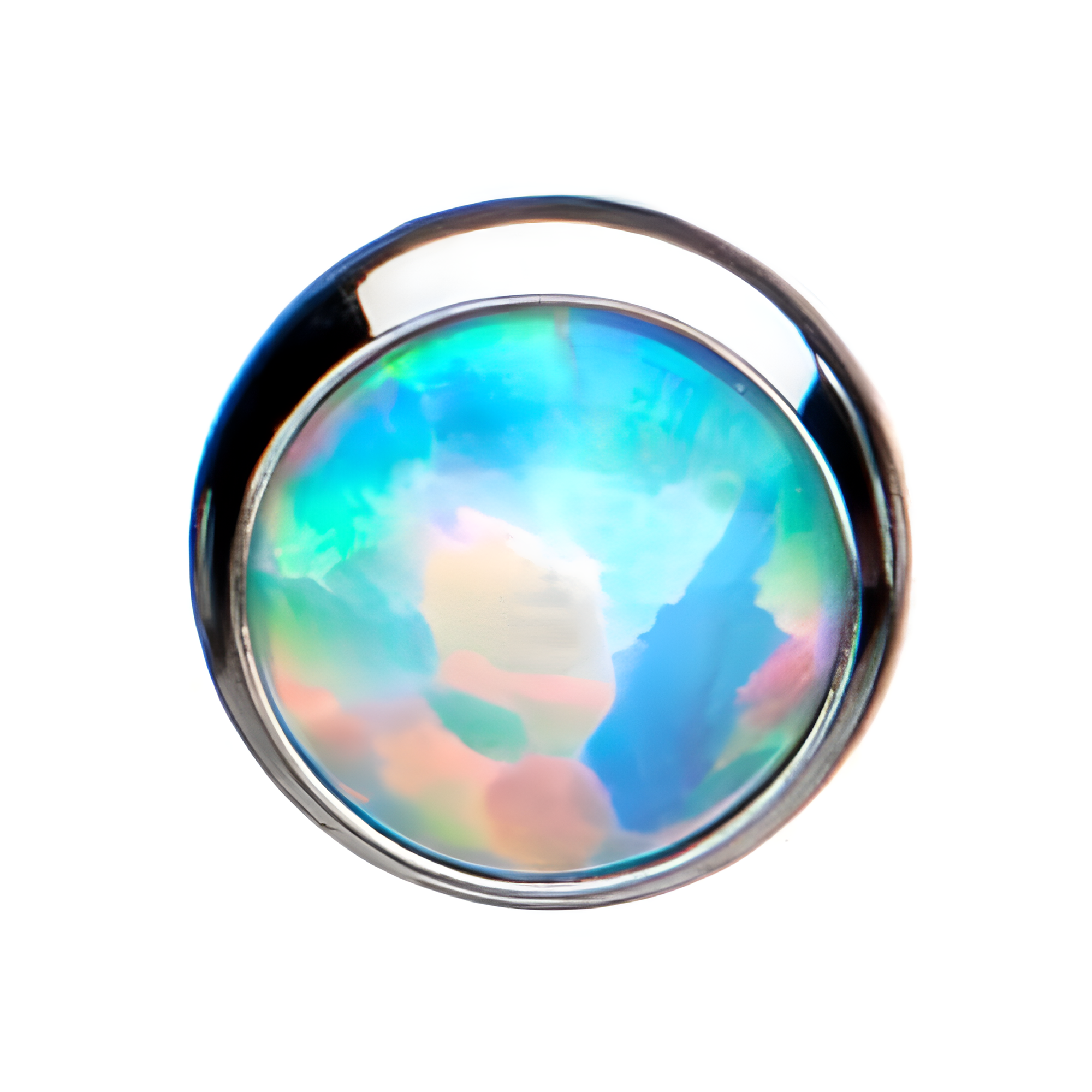 Titanium Threadless Opal Front Facing Top