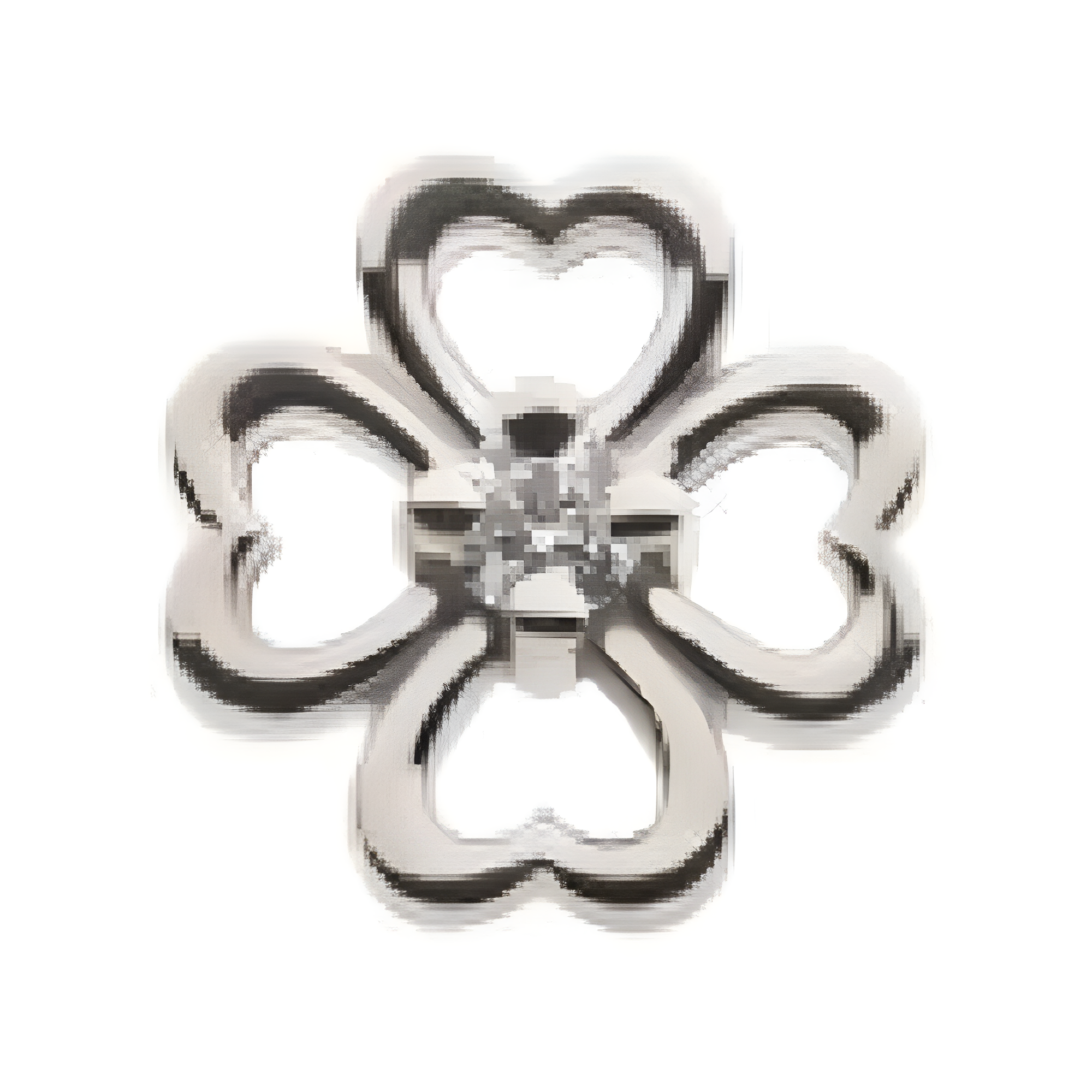 14kt White Gold Threadless Prong Set Clear CZ 4-Leaf Clover Top