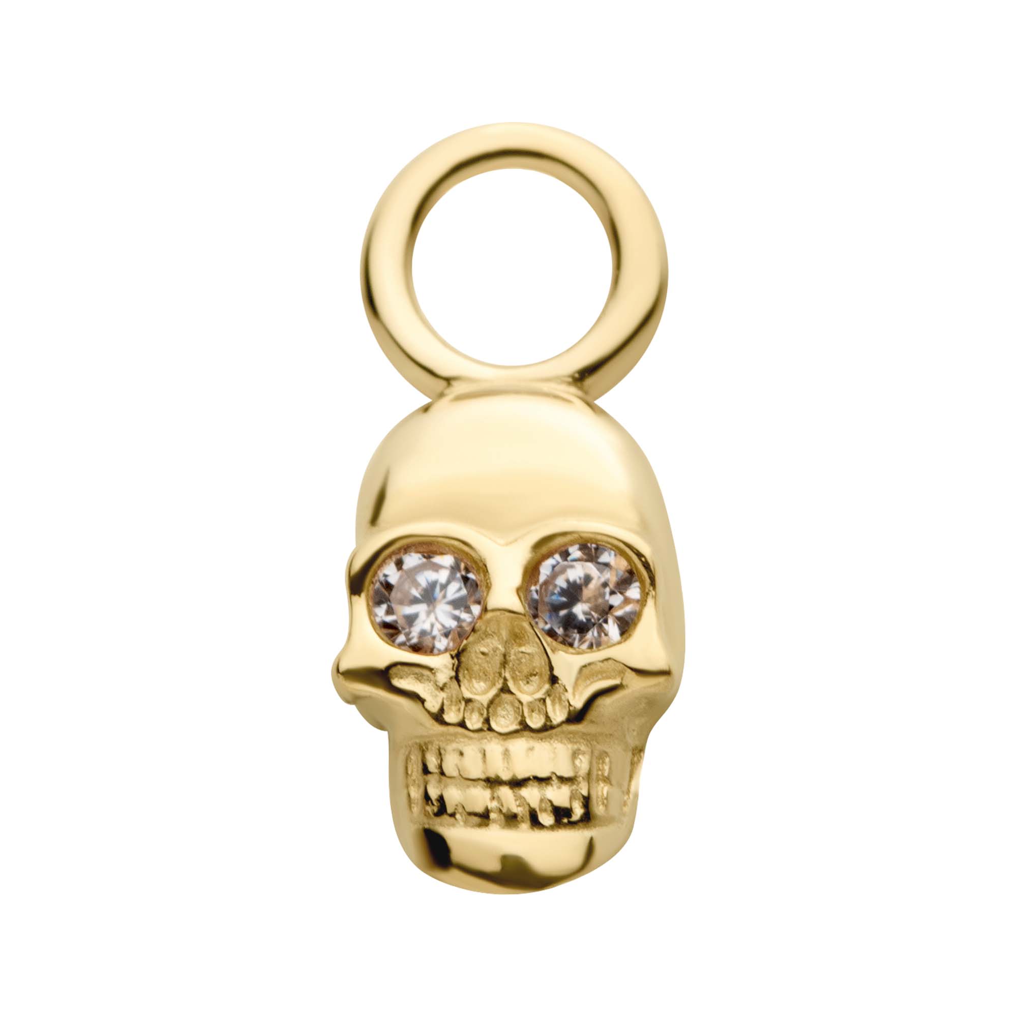 14Kt Yellow Gold Skull Charm