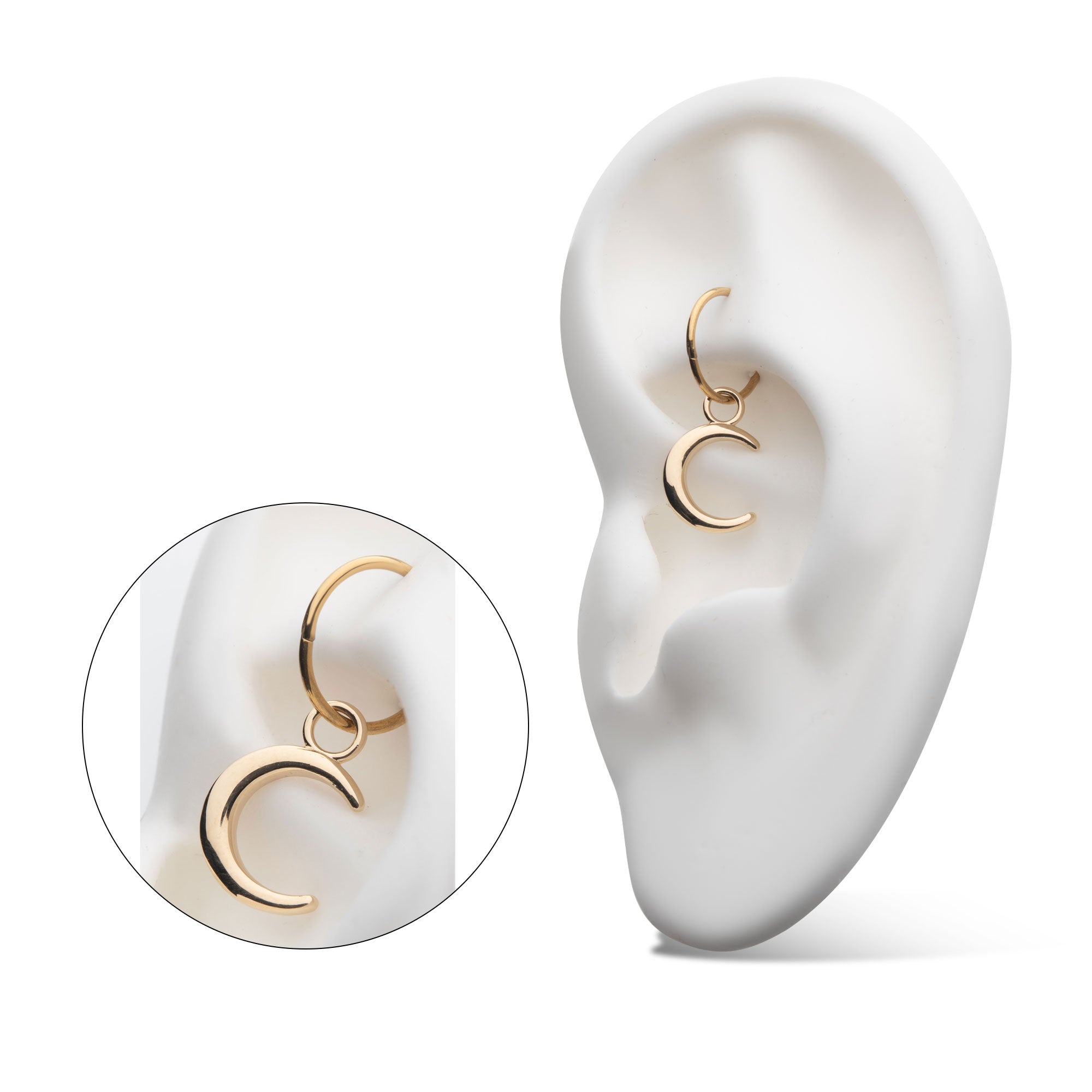 14Kt Yellow Gold Crescent Moon Charm