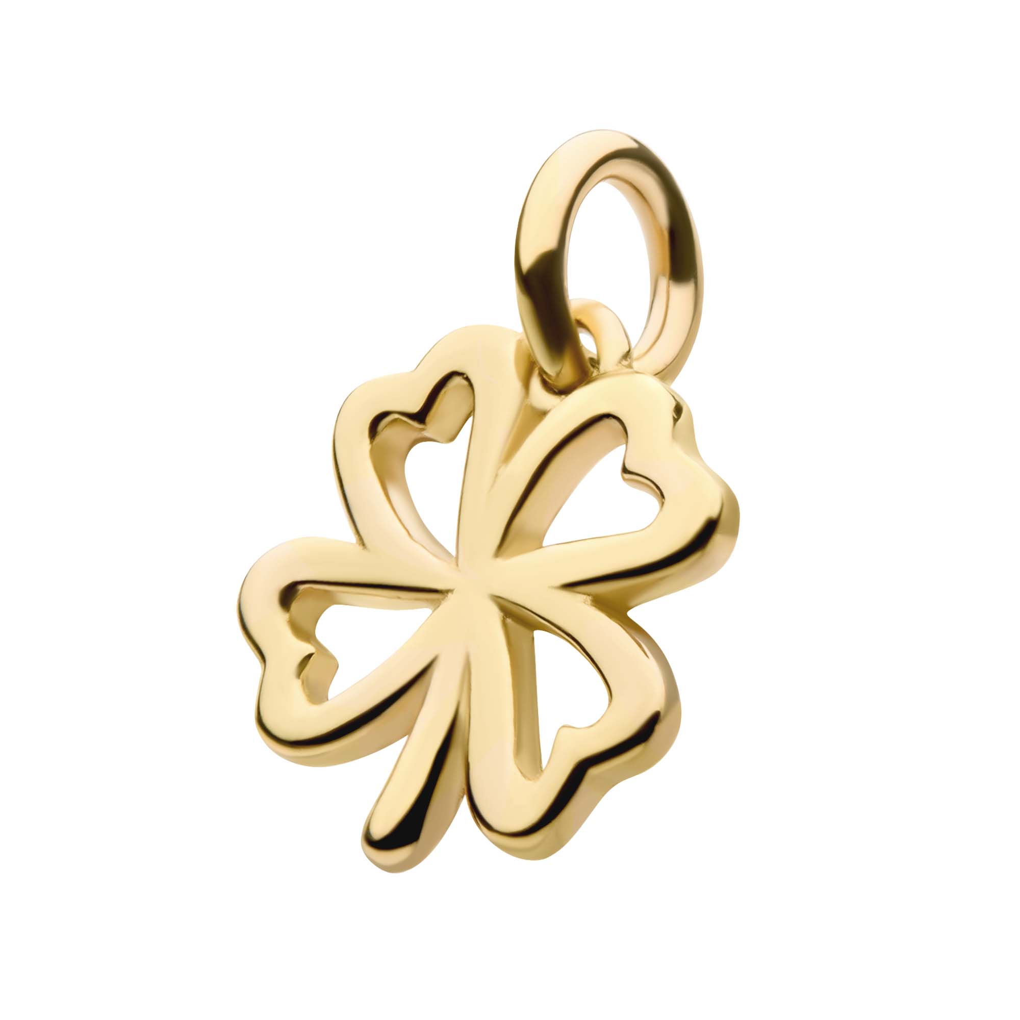 14Kt Yellow Gold 4-Leaf Clover Dangle Charm