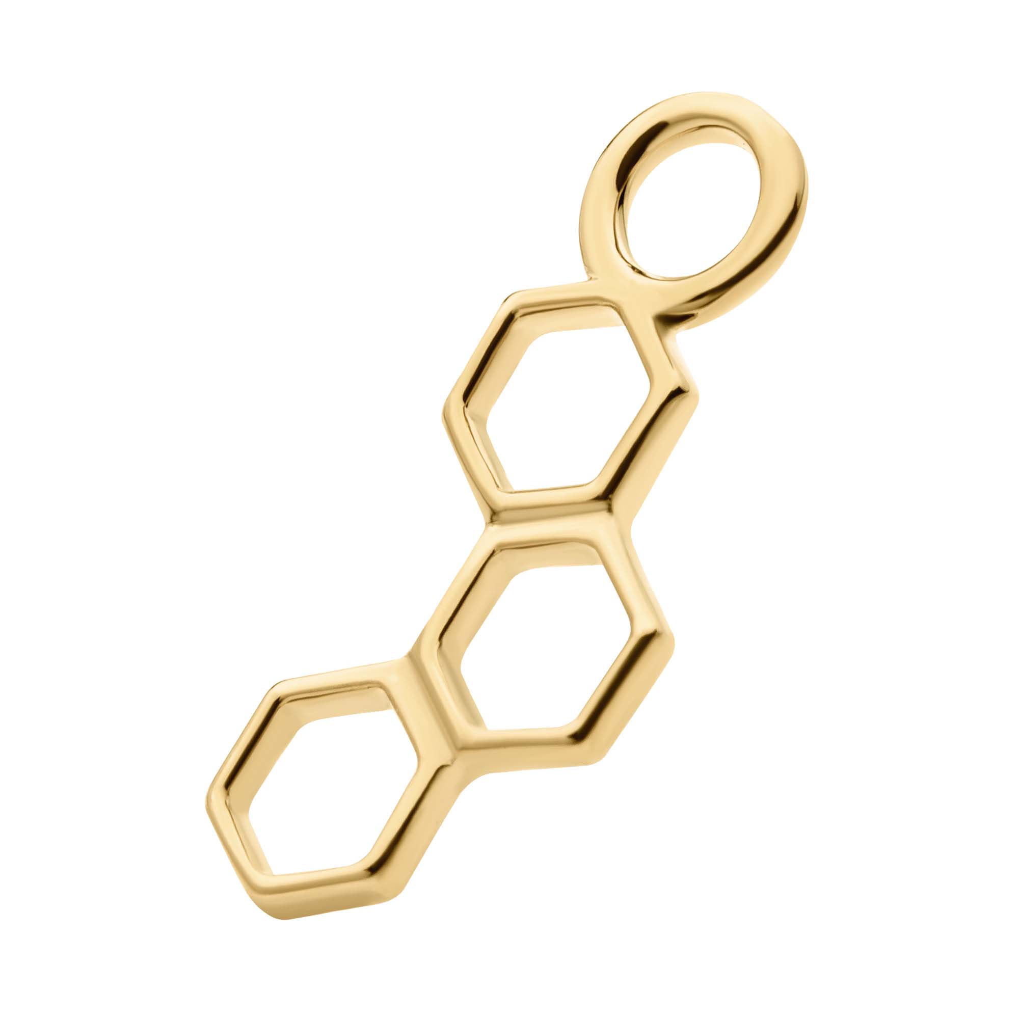 14Kt Yellow Gold Honeycomb Charm