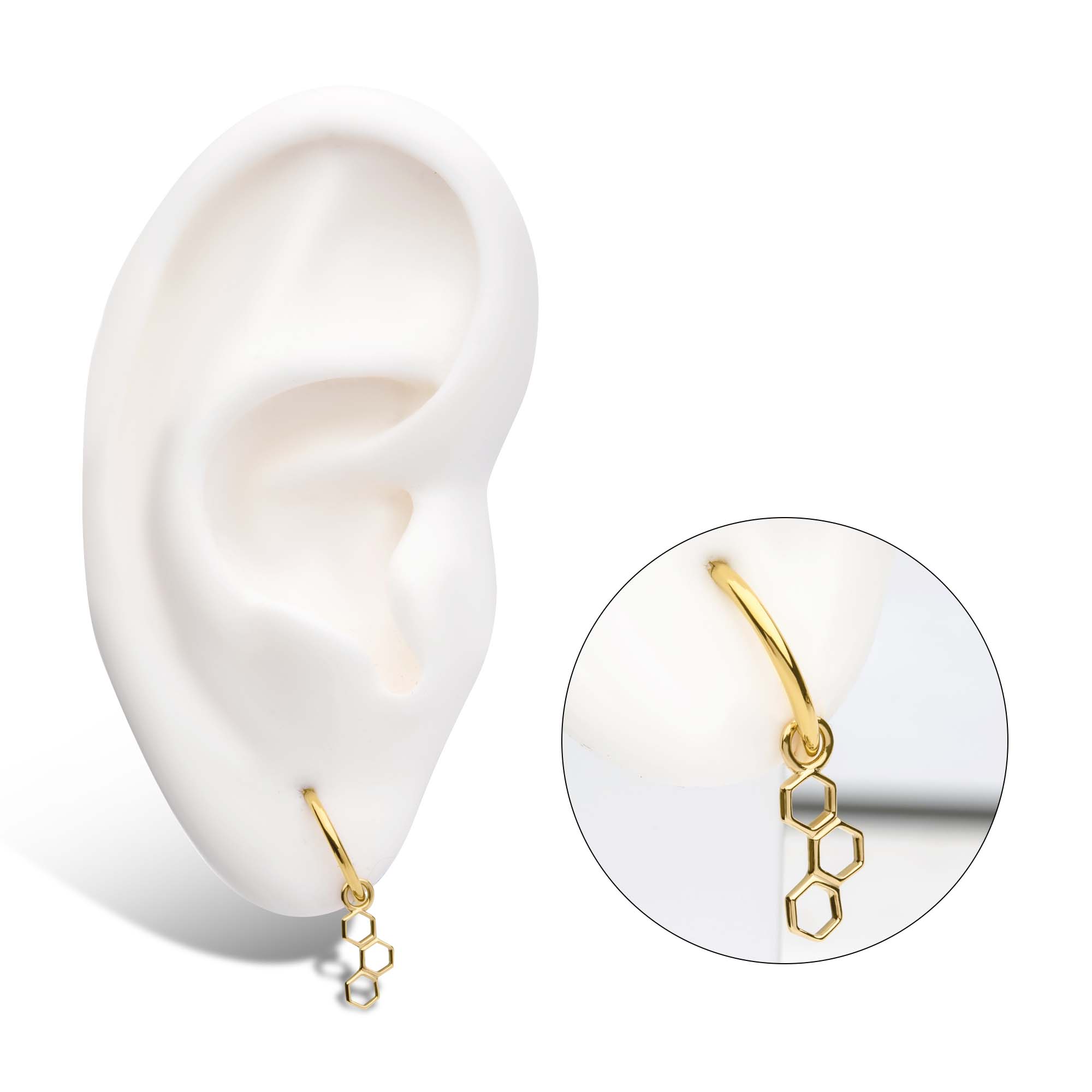 14Kt Yellow Gold Honeycomb Charm