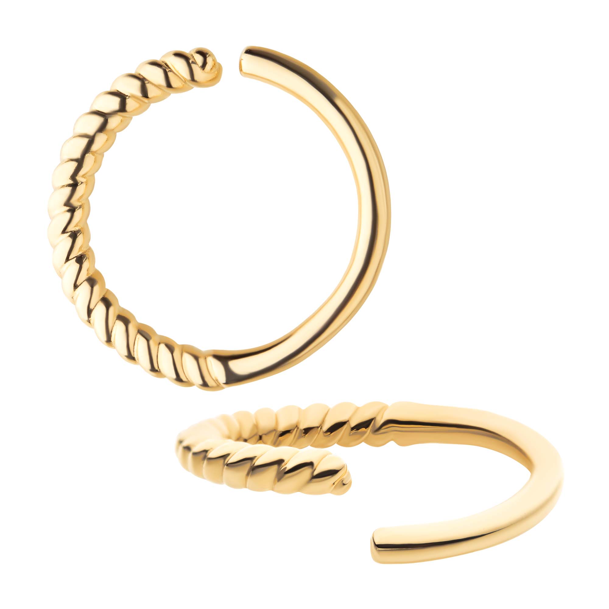 14kt Gold Half-Twisted Circle Seamless Split Ring
