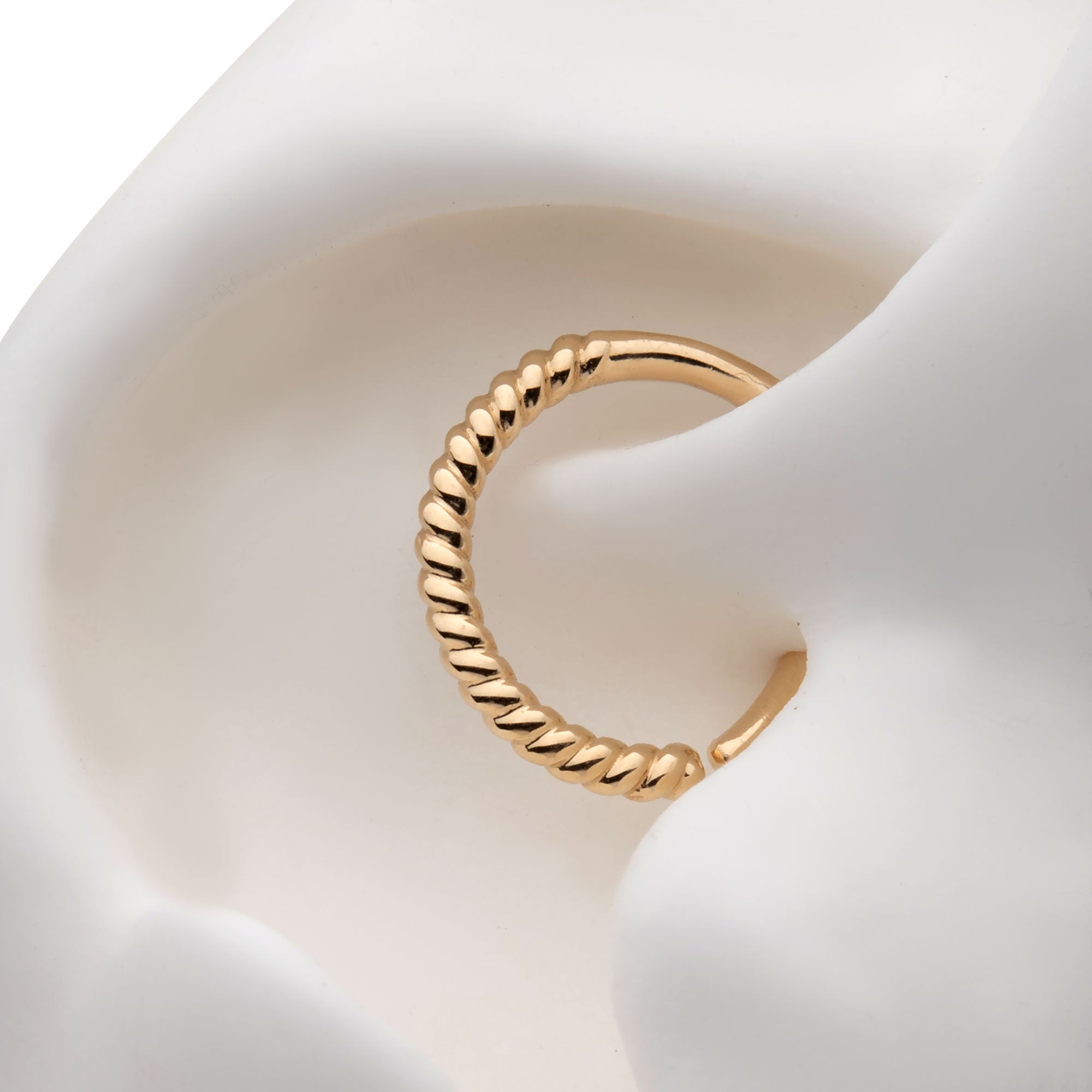 14kt Gold Half-Twisted Circle Seamless Split Ring