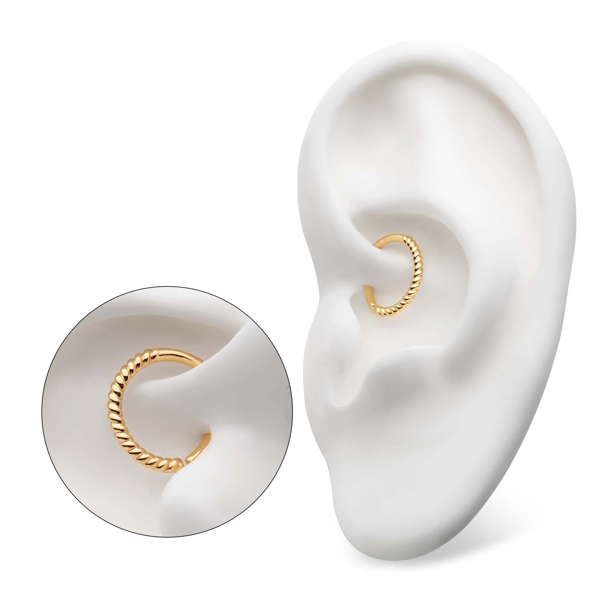 14kt Gold Half-Twisted Circle Seamless Split Ring