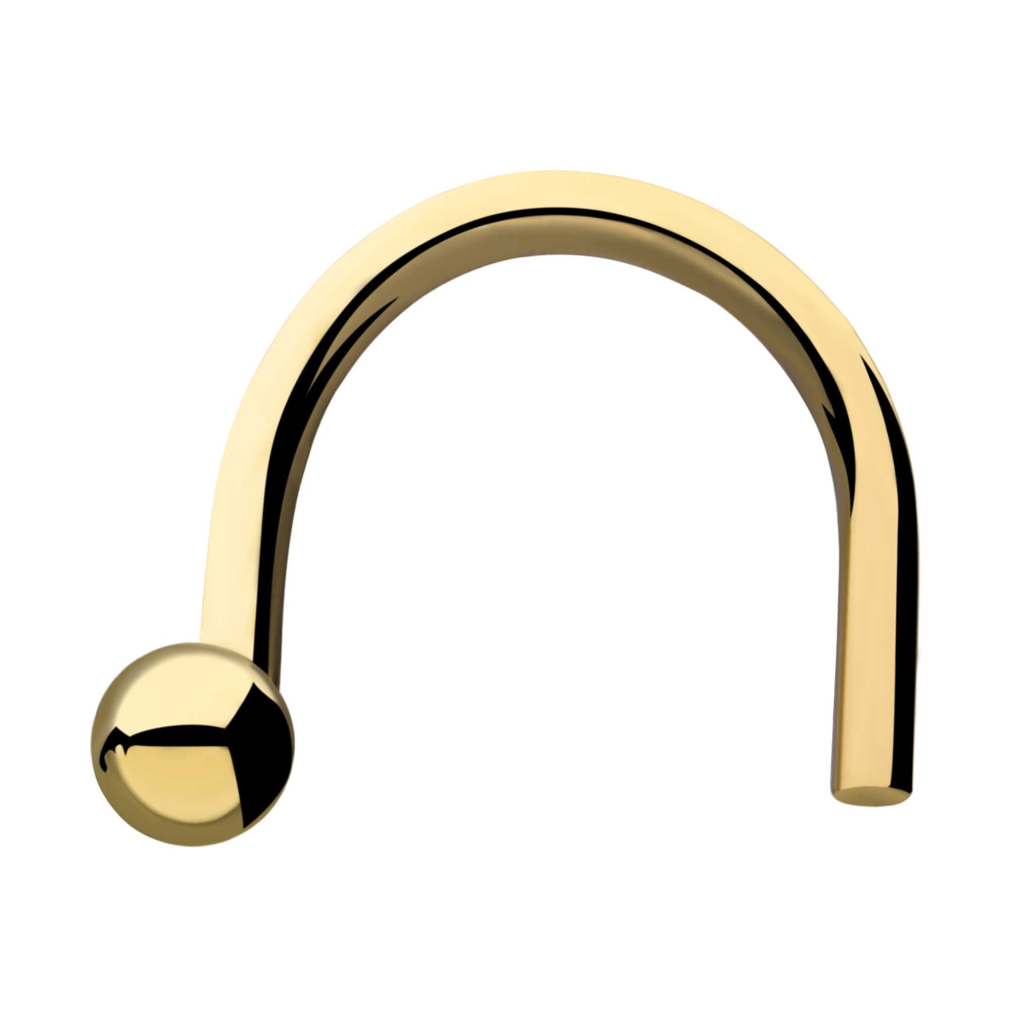 14kt Yellow Gold Ball Nose Screw