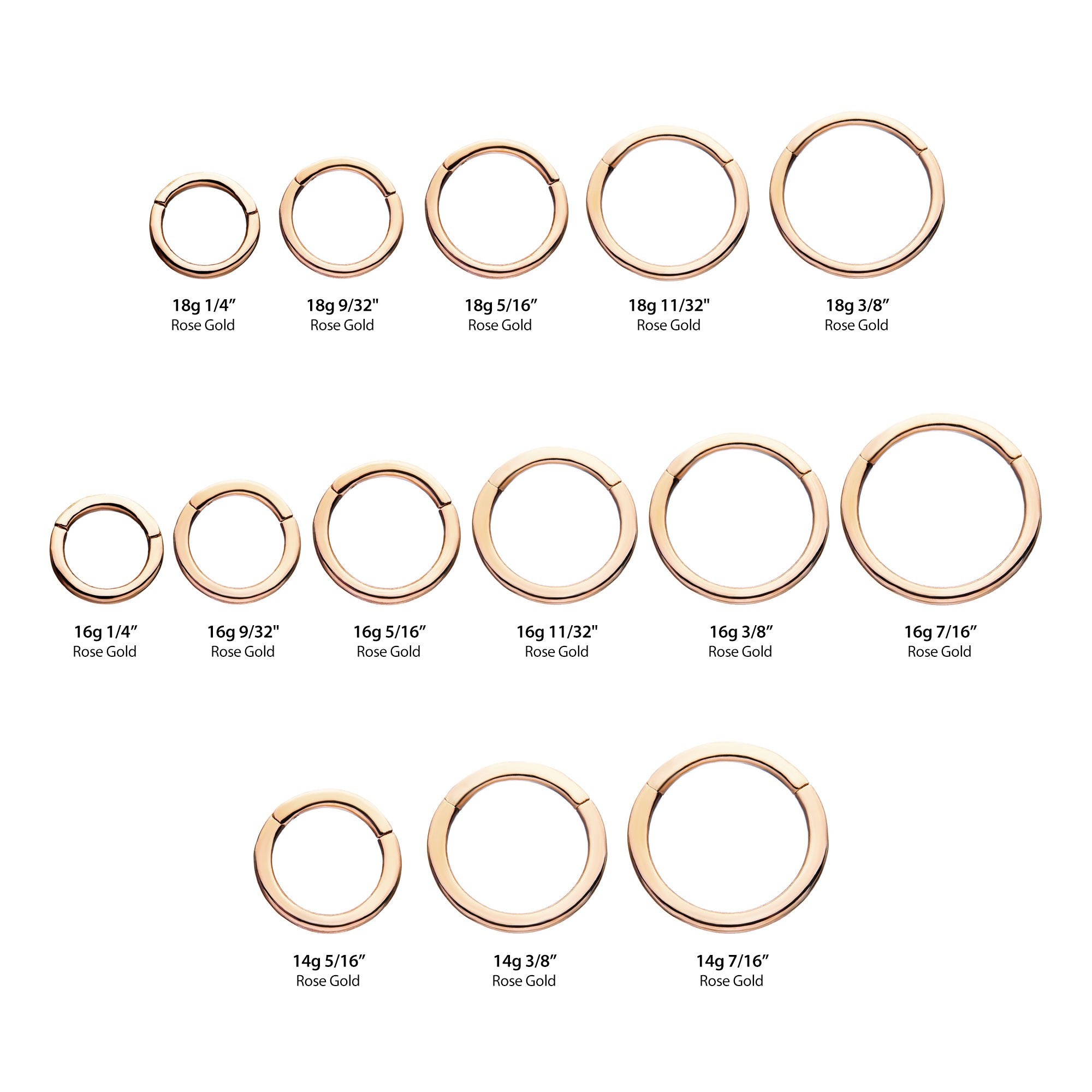 14kt Rose Gold Basic Hinged Segment Clicker