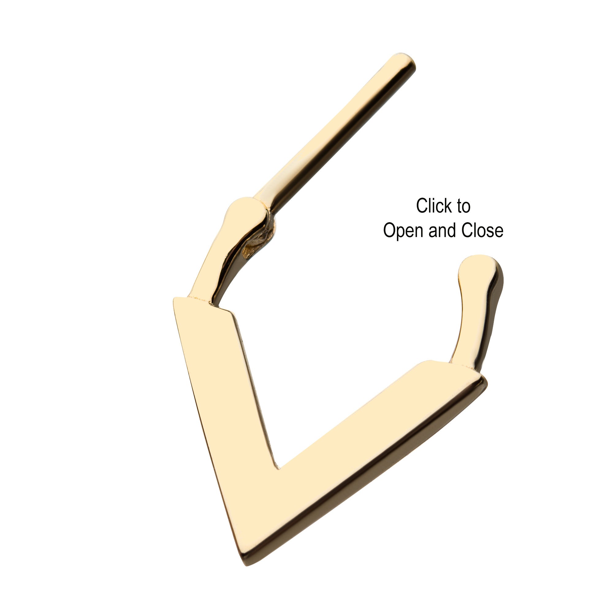 14kt Yellow Gold Downward Facing Triangle Septum Clicker