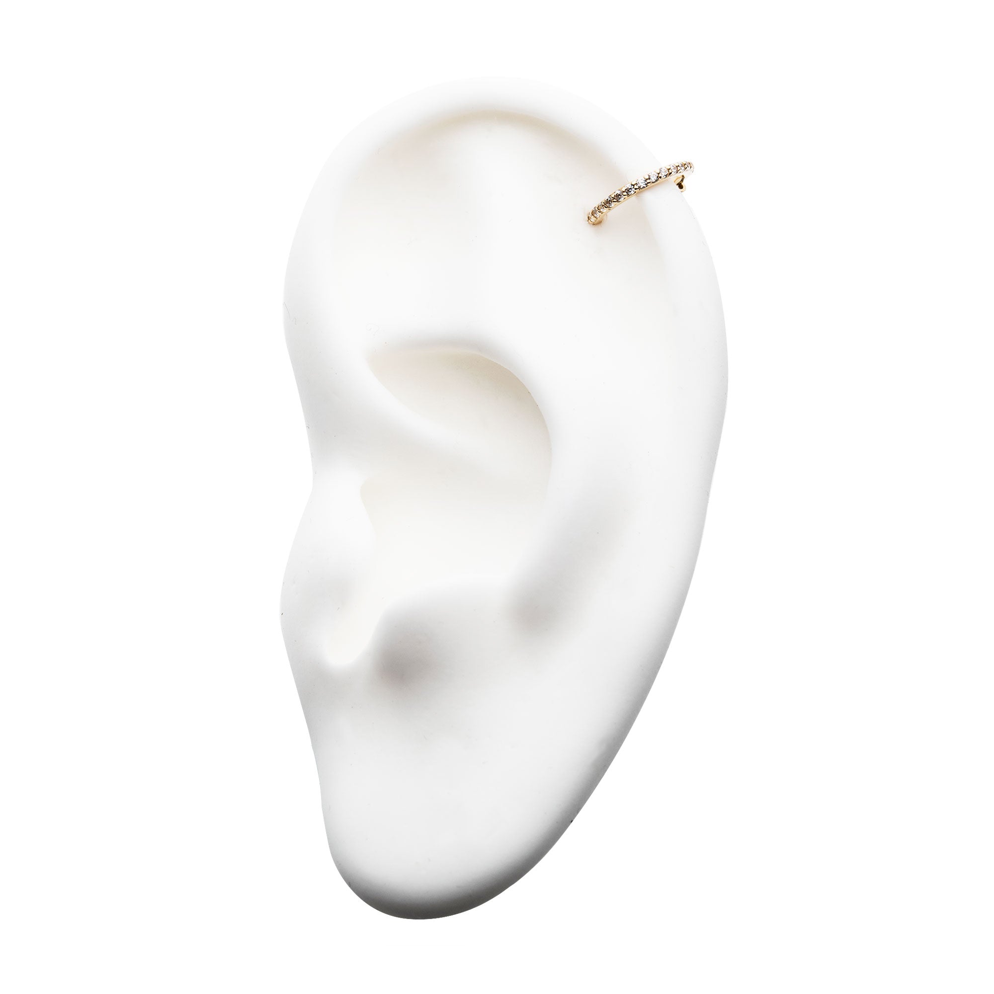 14kt Gold Multi-Clear CZ Hinged Segment Clicker