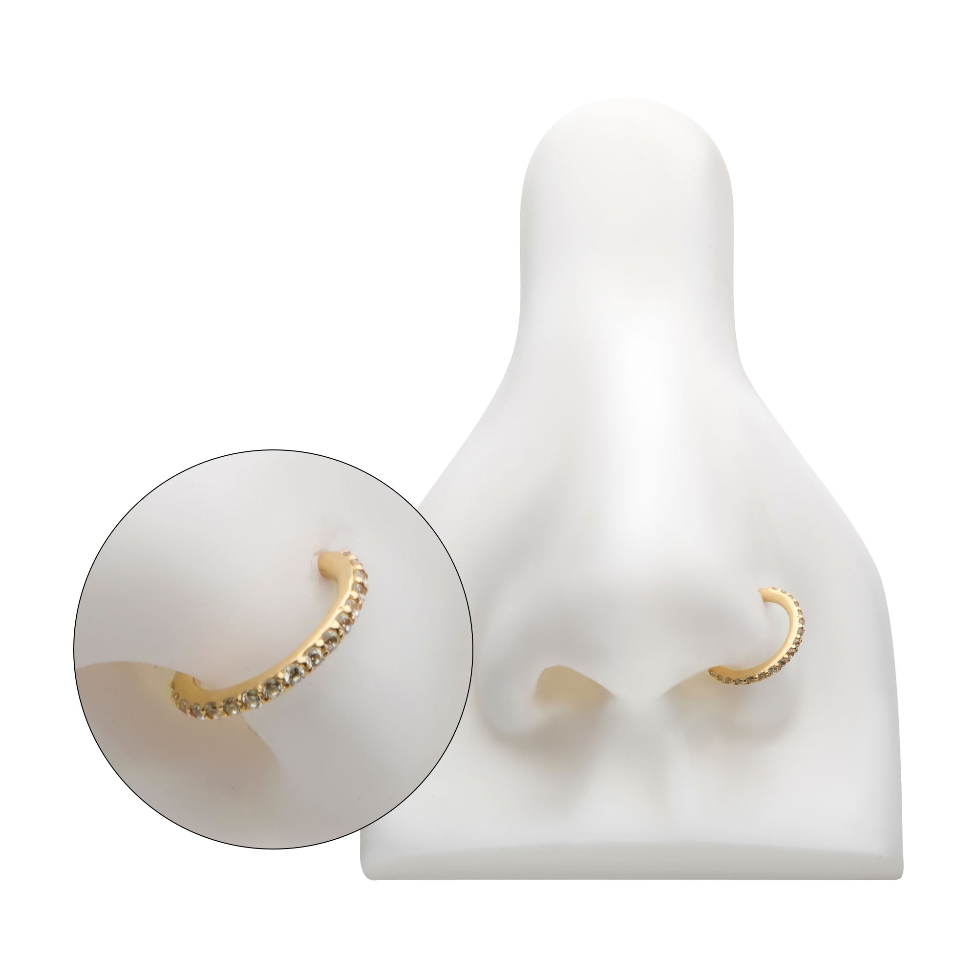 14kt Gold Multi-Clear CZ Hinged Segment Clicker