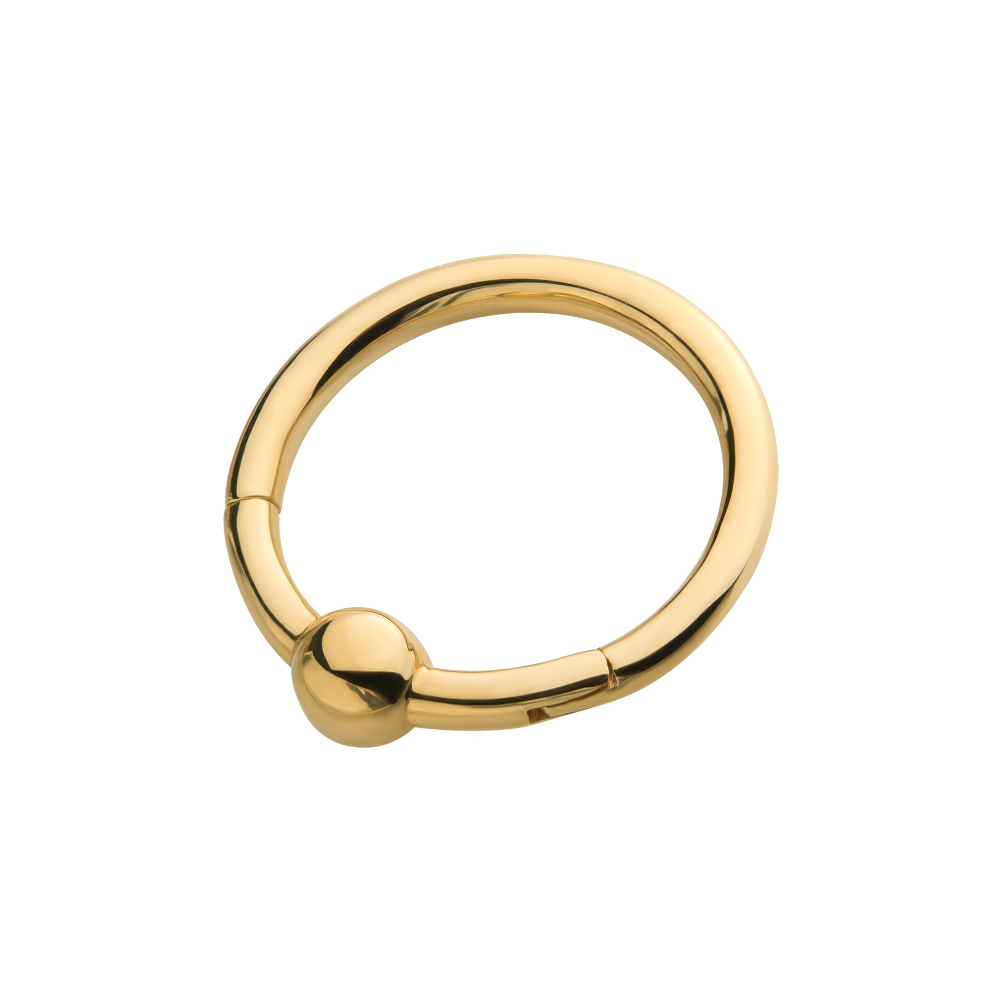 14kt Yellow Gold 3mm Ball Hinged Segment Clicker