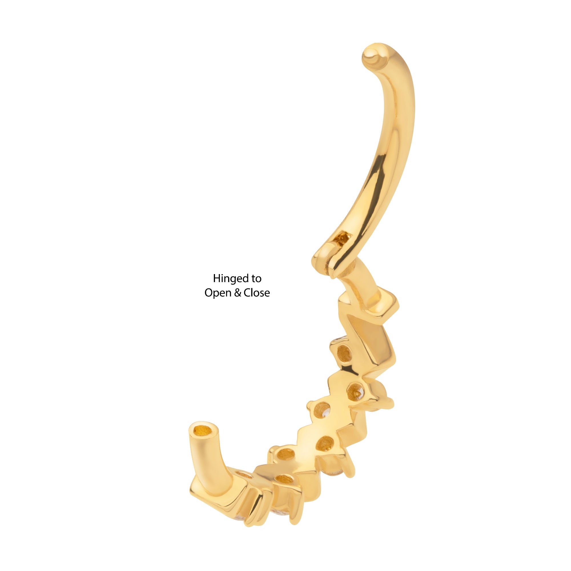 14kt Yellow Gold Cluster Alter Clear CZ Side Facing Hinged Segment Clicker