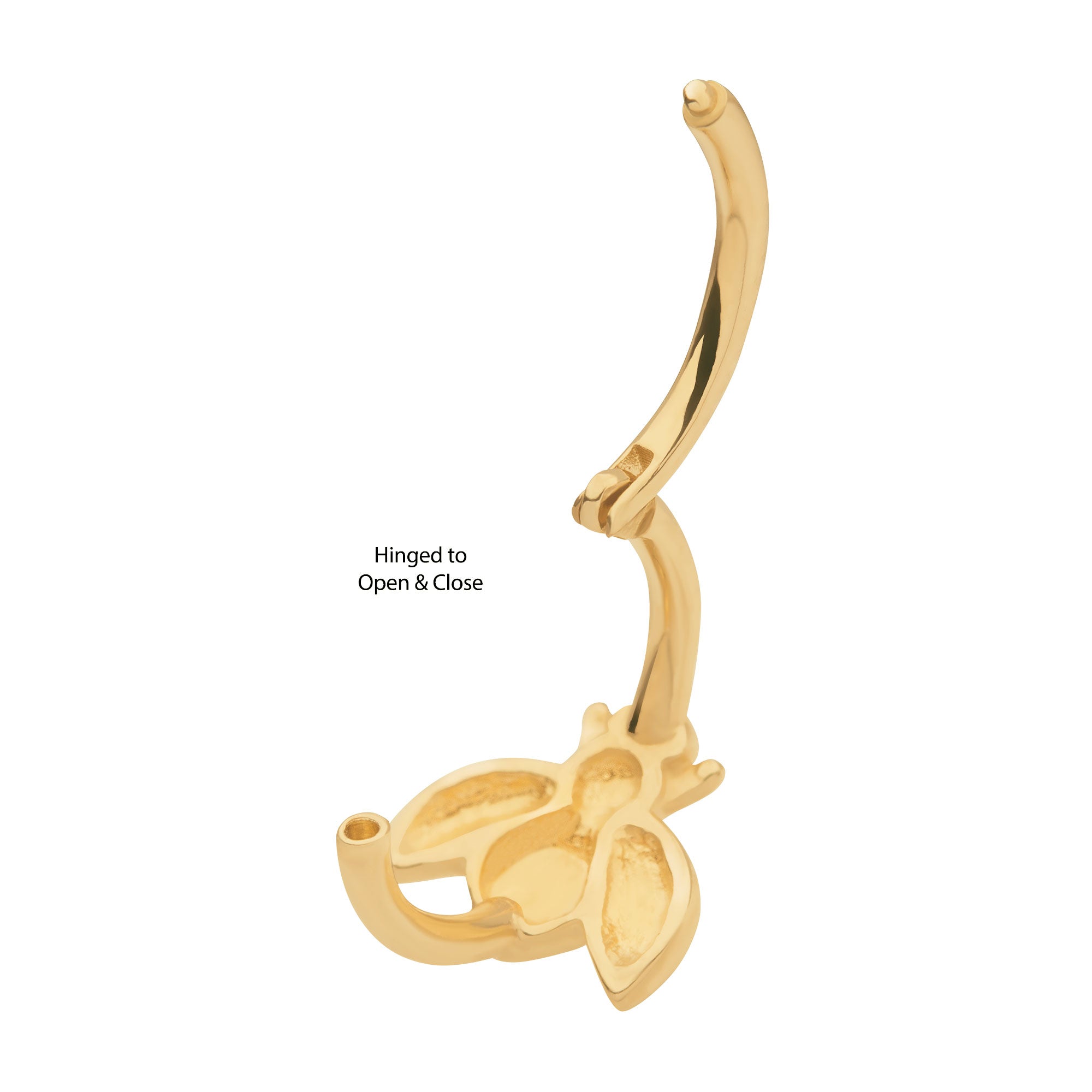 14kt Yellow Gold Honey Bee Side Facing Hinged Segment Clicker