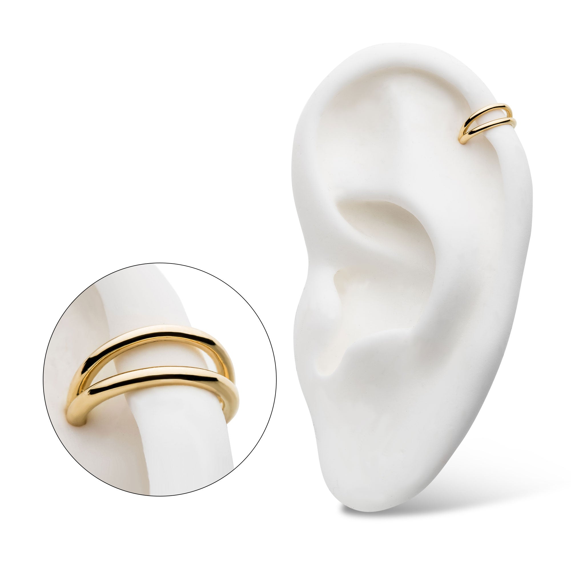 14kt Gold Fan Outer Side Facing Hinged Segment Clicker