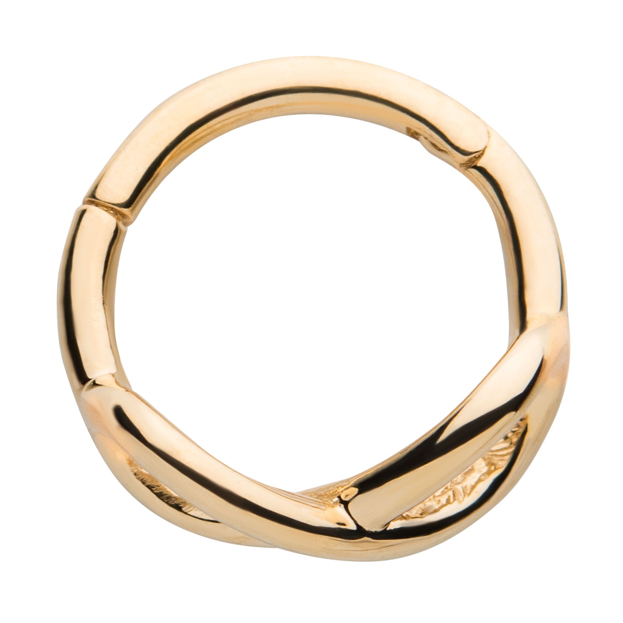 14kt Yellow Gold Infinity Symbol Side Facing Hinged Segment Clicker