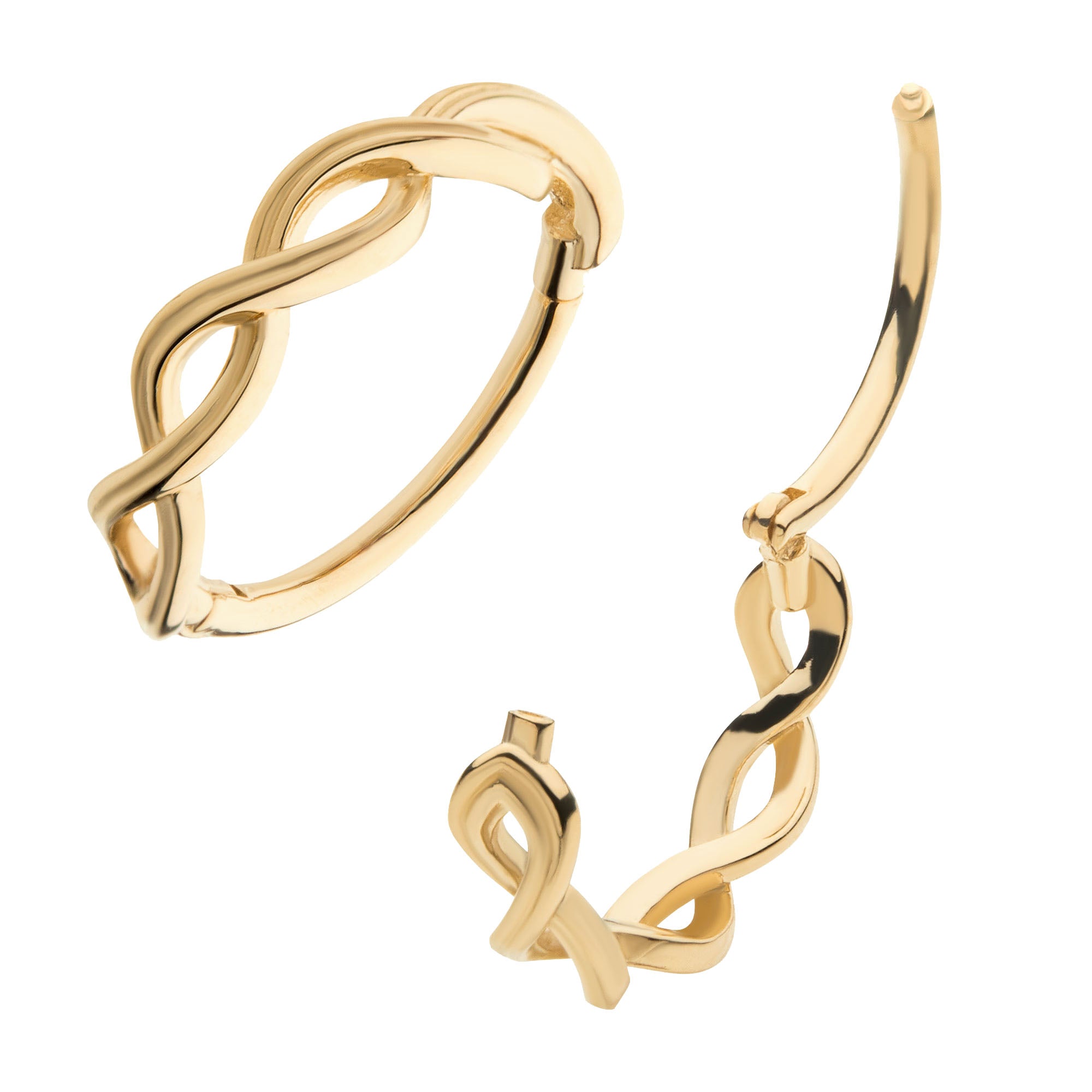 14kt Yellow Gold Spiral Side Facing Hinged Segment Clicker