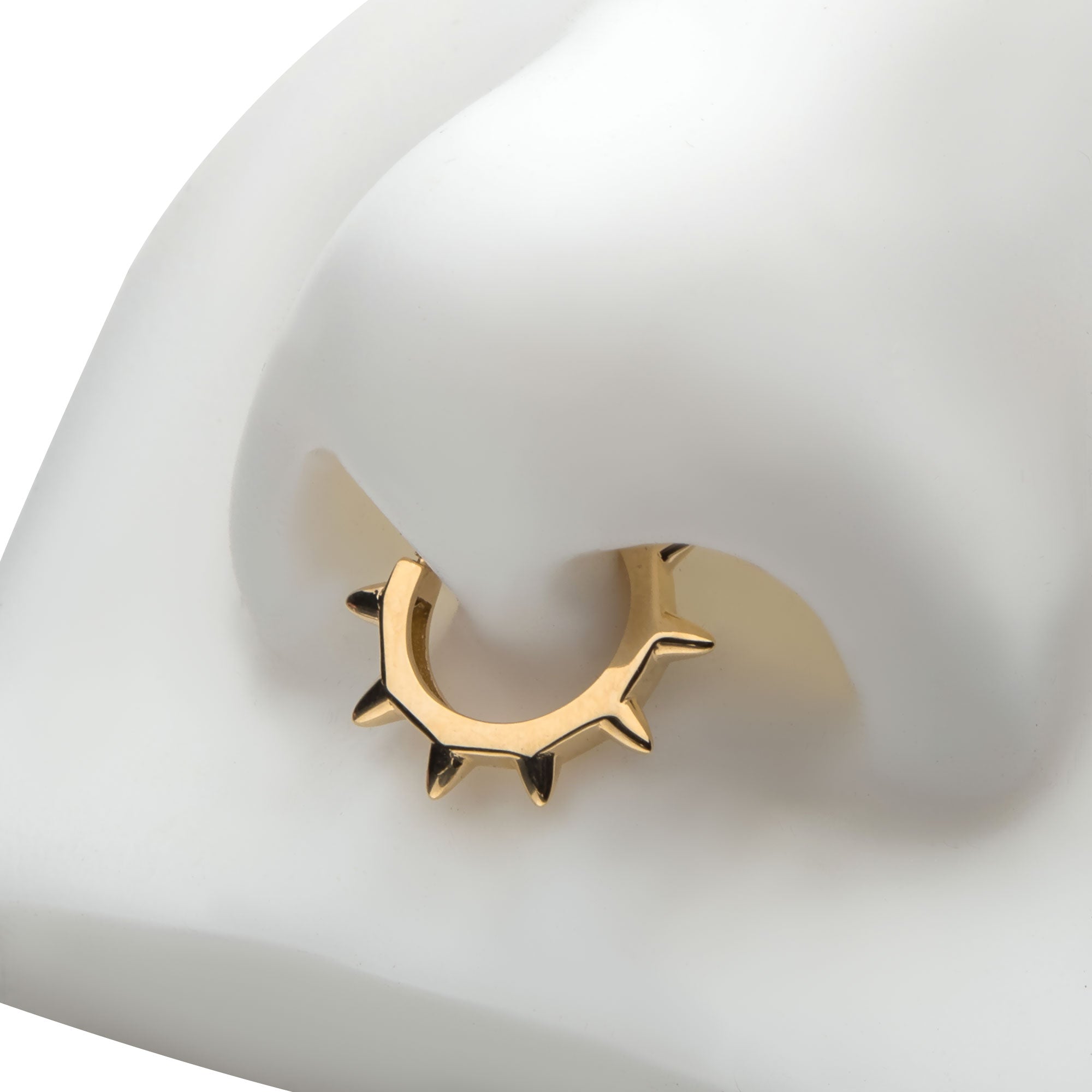 14kt Yellow Gold Spike Edge Front Facing Hinged Segment Clicker