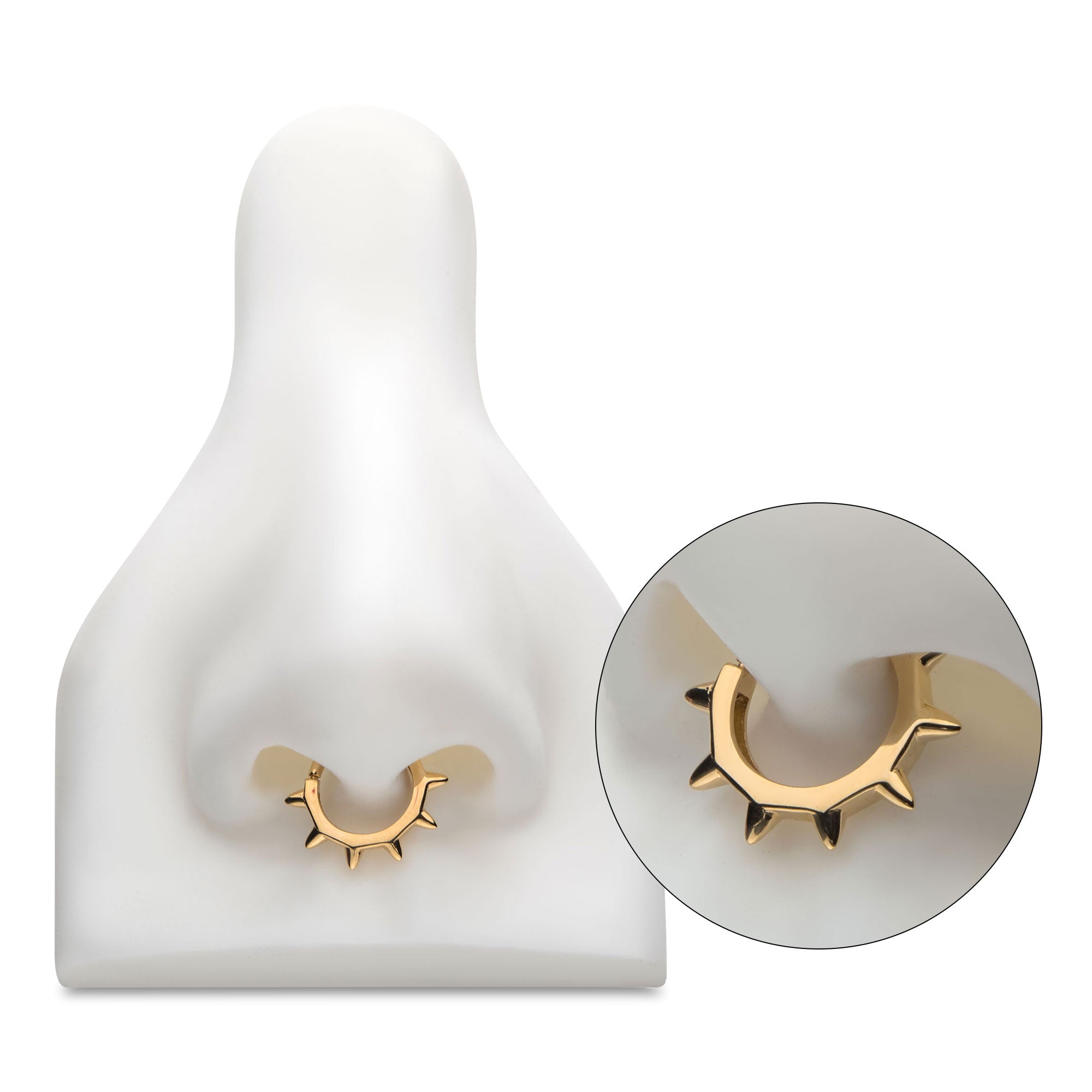 14kt Yellow Gold Spike Edge Front Facing Hinged Segment Clicker