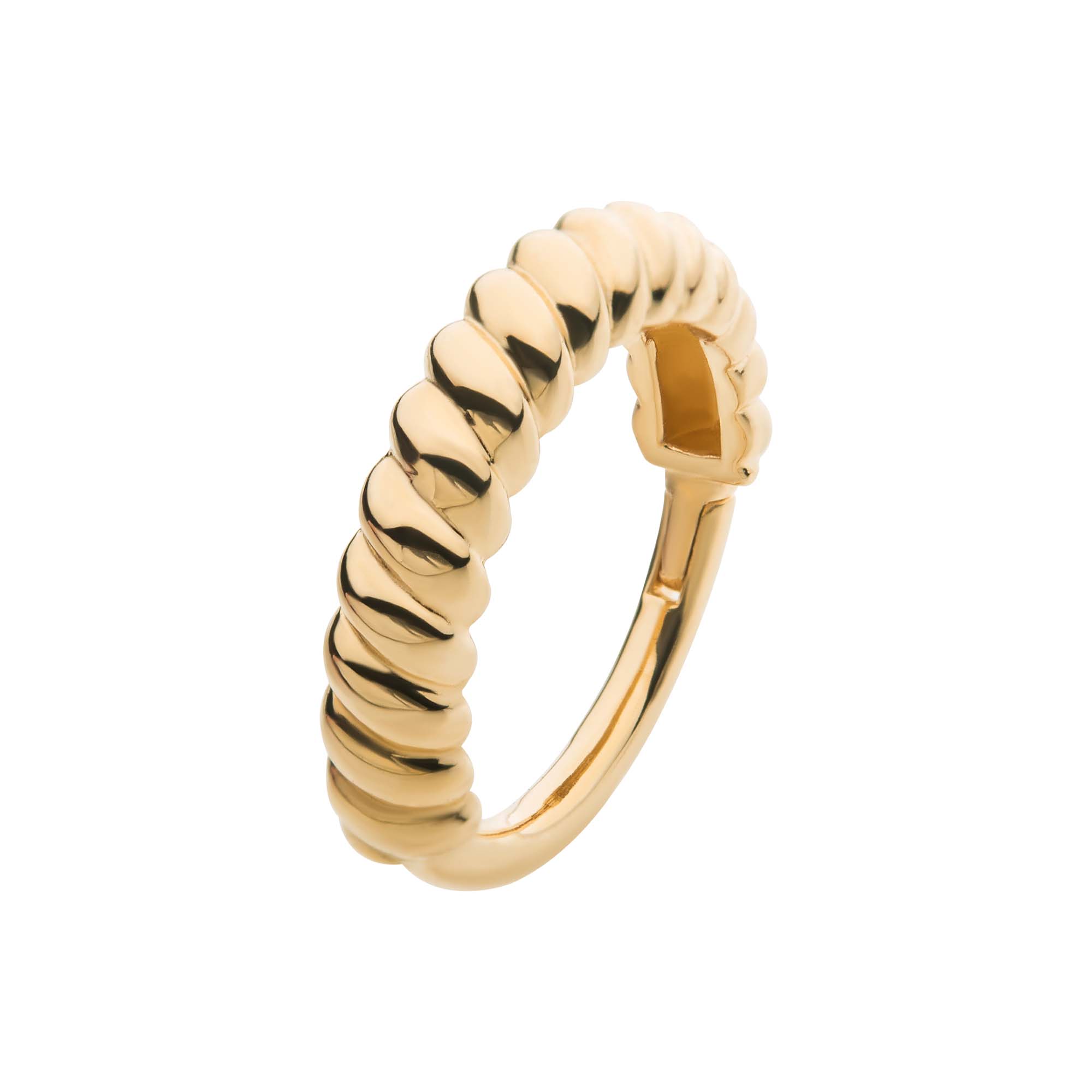 14kt Yellow Gold Twisted Rope Side Facing Hinged Segment Clicker