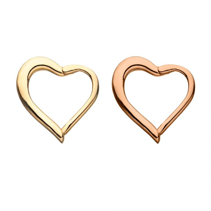 14kt Gold Heart Shape Hinged Segment Ring (Right Ear)