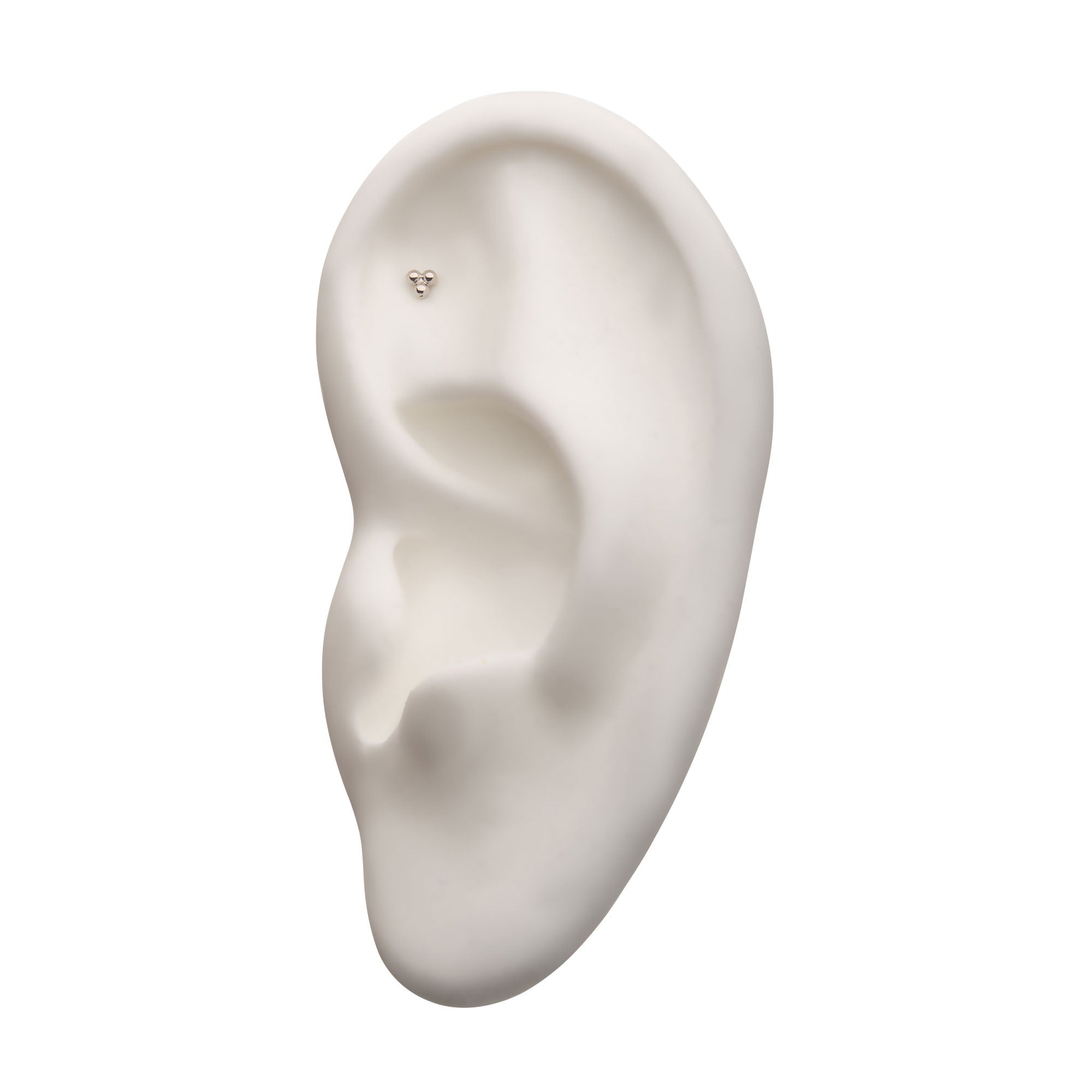 14kt Yellow Gold Threadless Tri Ball Top