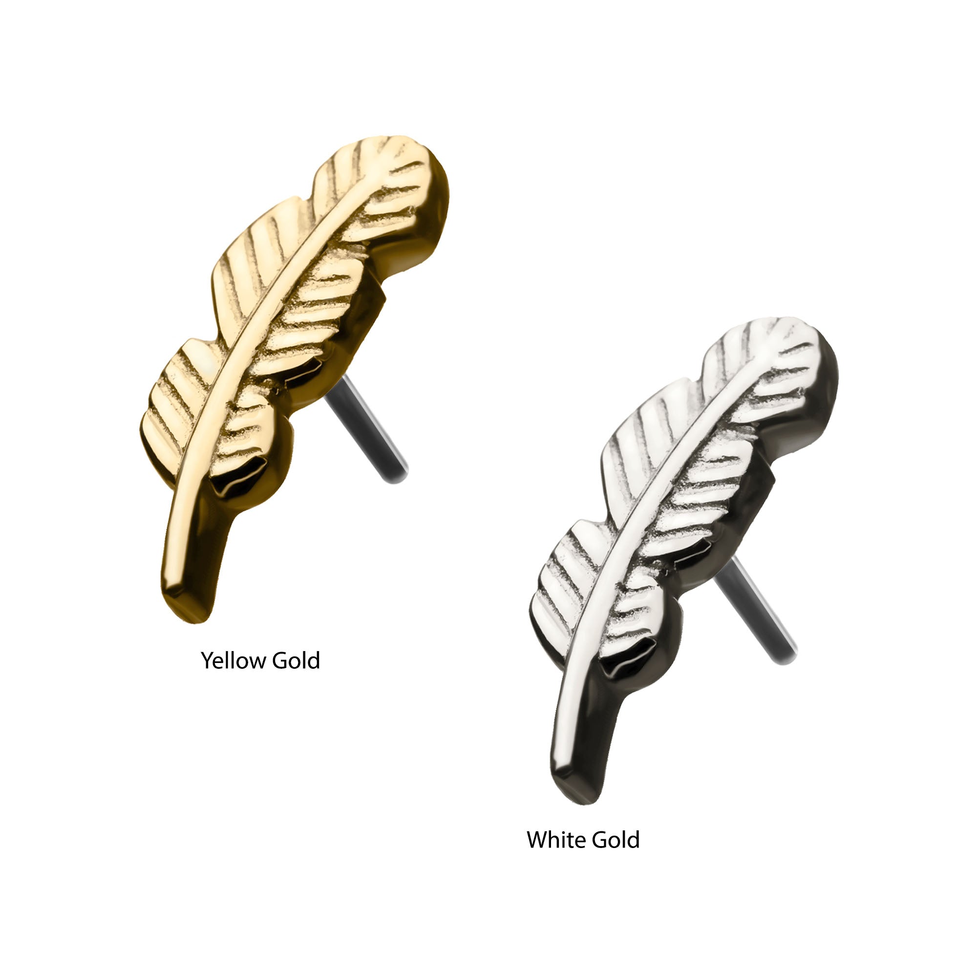 14kt Gold Threadles Aria Leaf Top