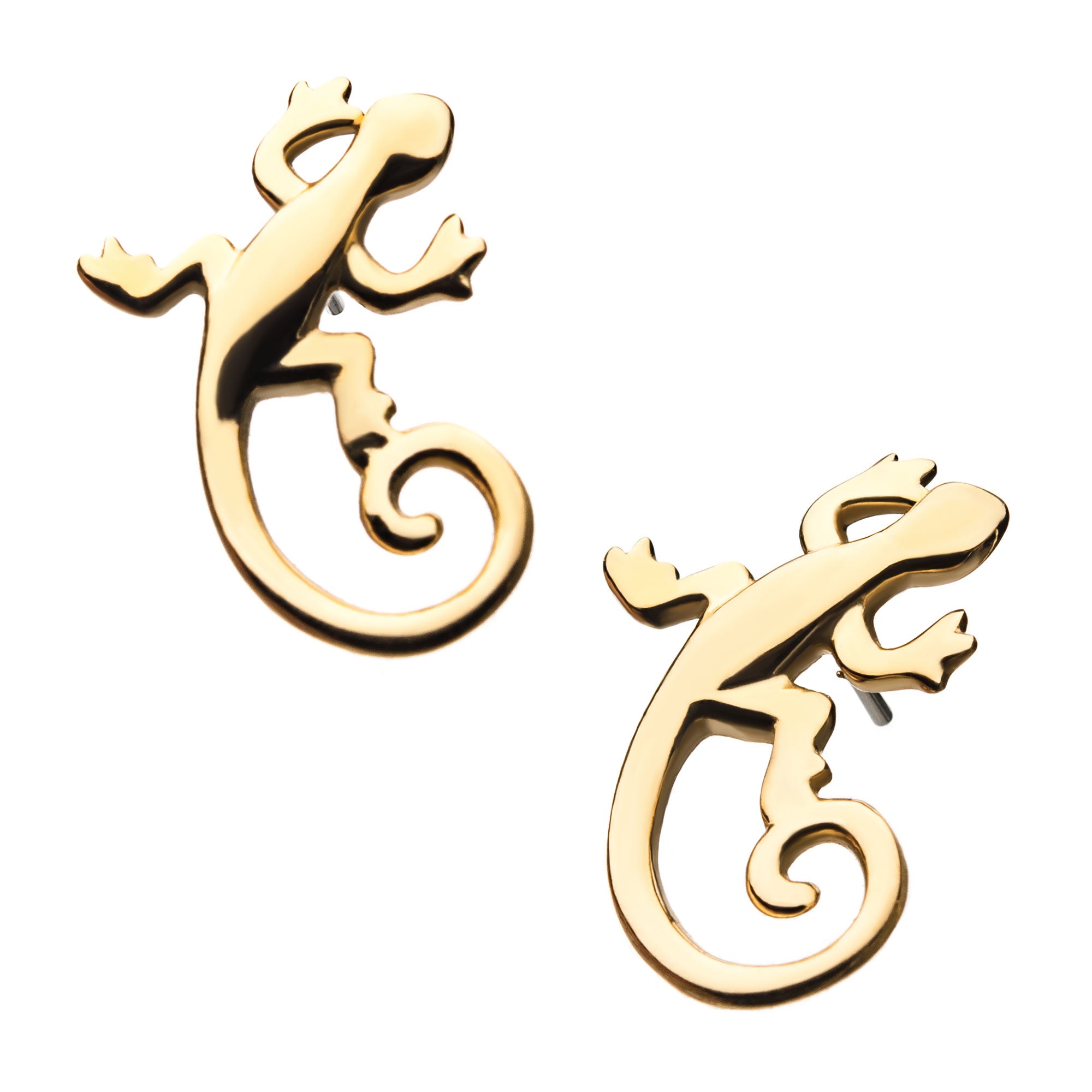 14kt Yellow Gold Threadless 12mm Lizard Top