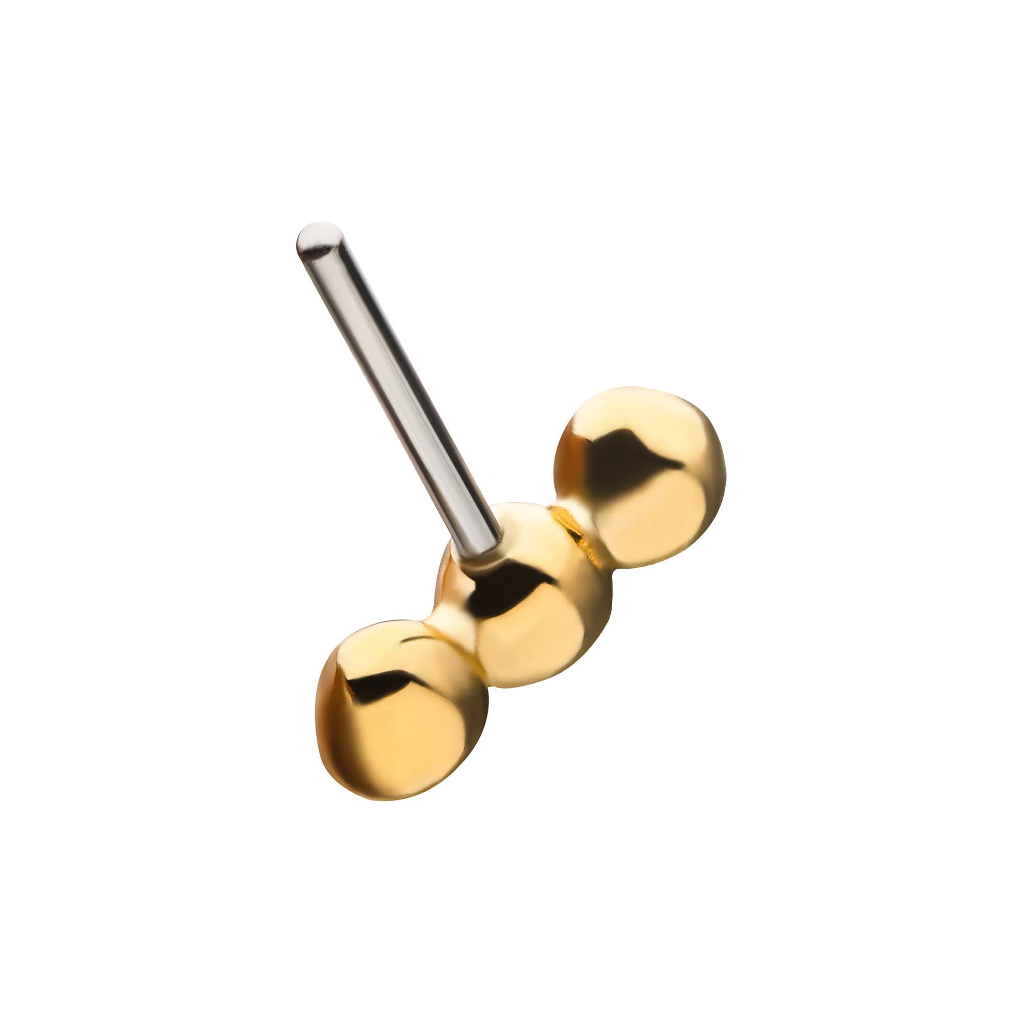 14kt Yellow Gold Threadless 3 Bezel Clear CZ Top