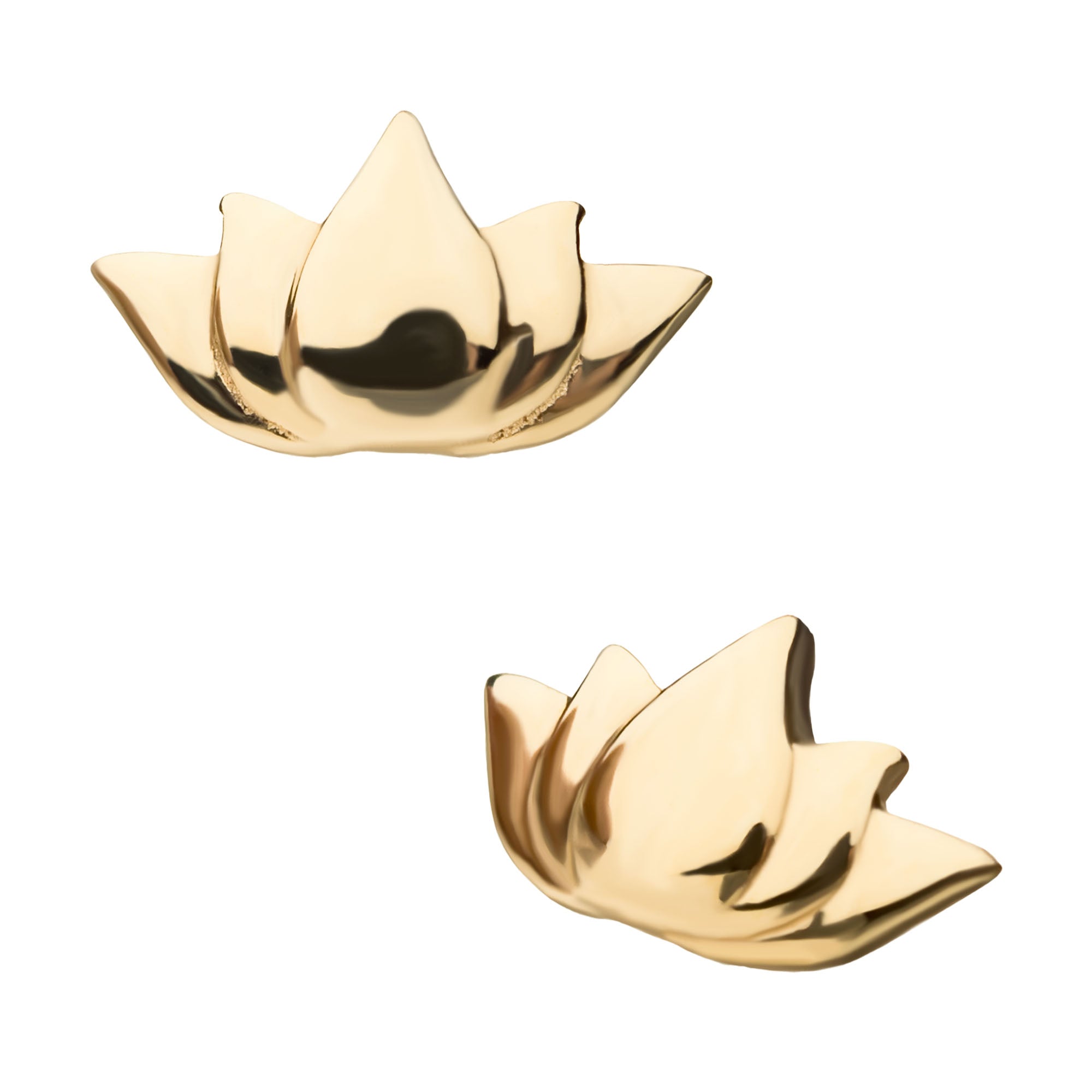 14kt Yellow Gold Threadless Lotus Top