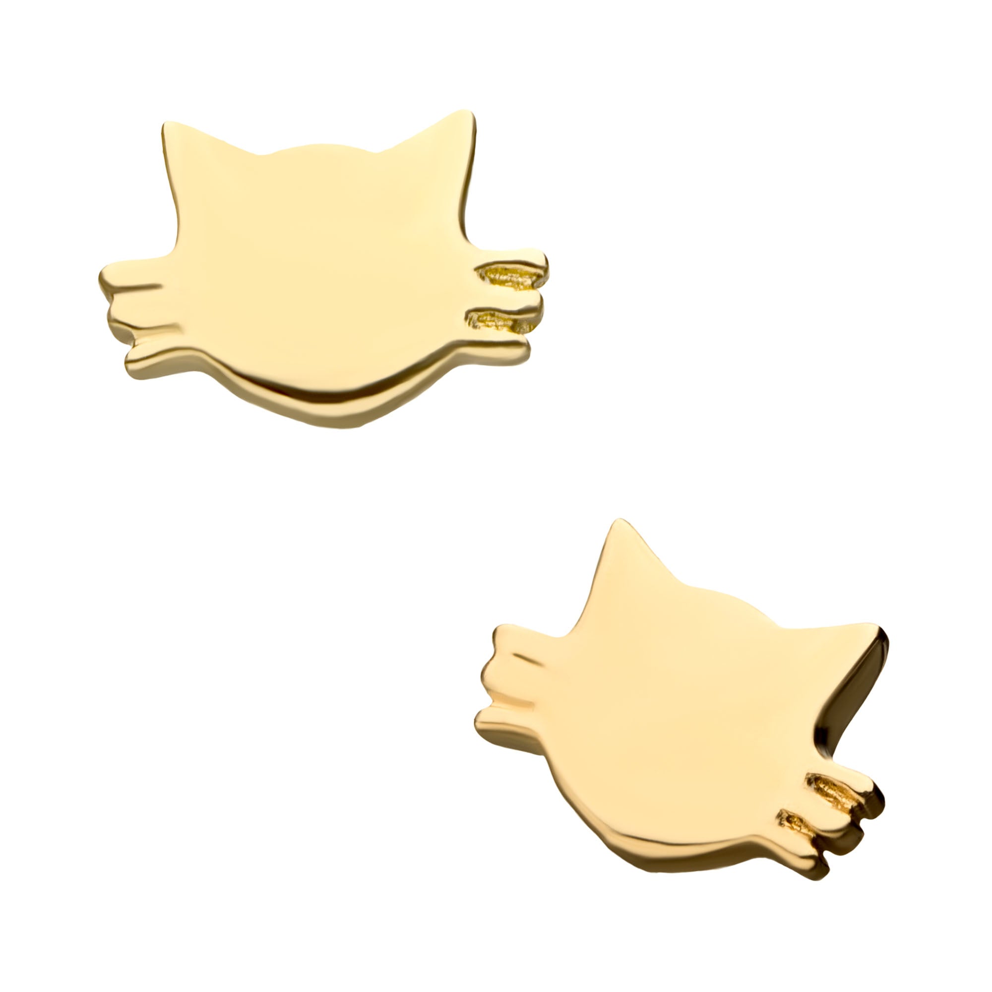 14kt Yellow Gold Threadless Cat Top