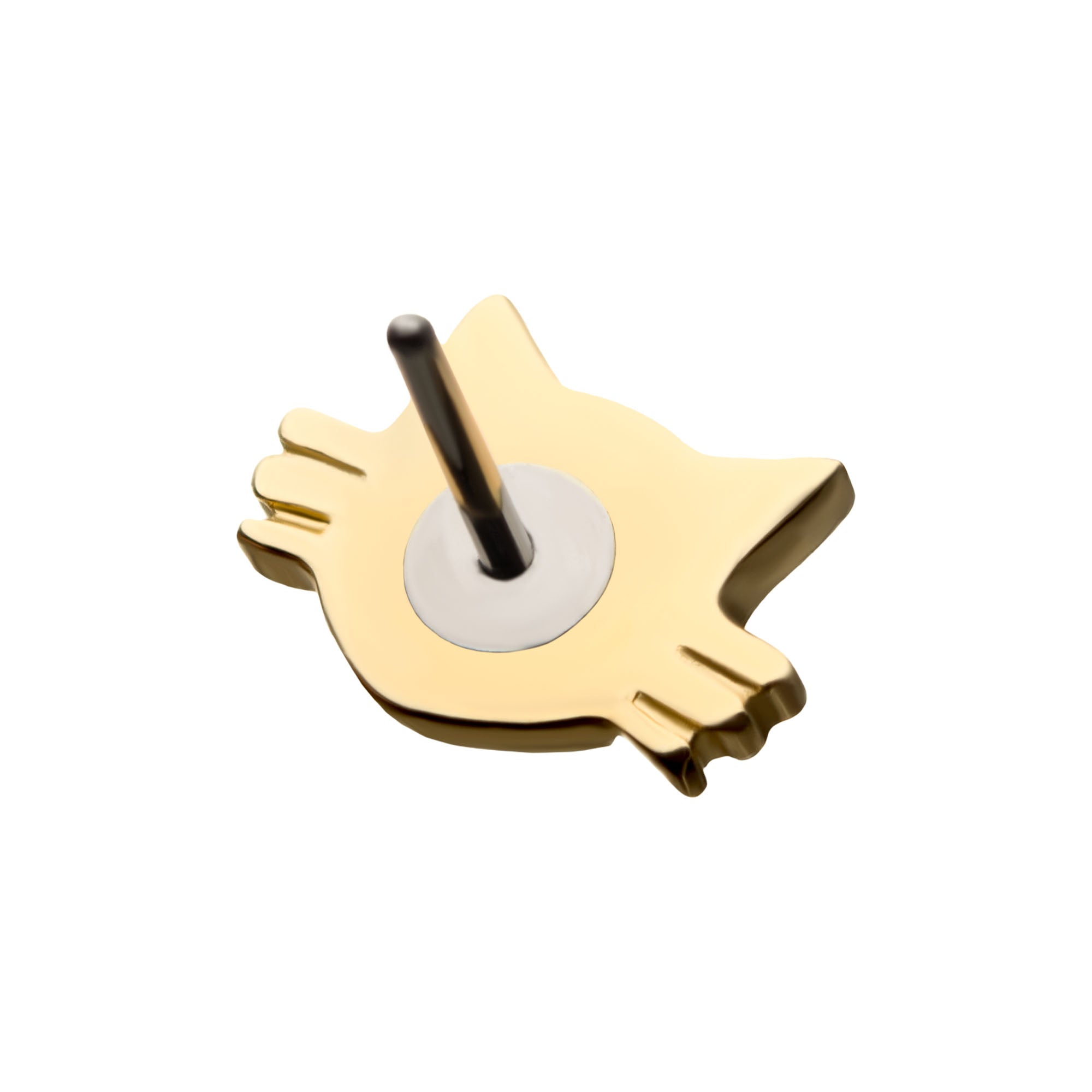 14kt Yellow Gold Threadless Cat Top
