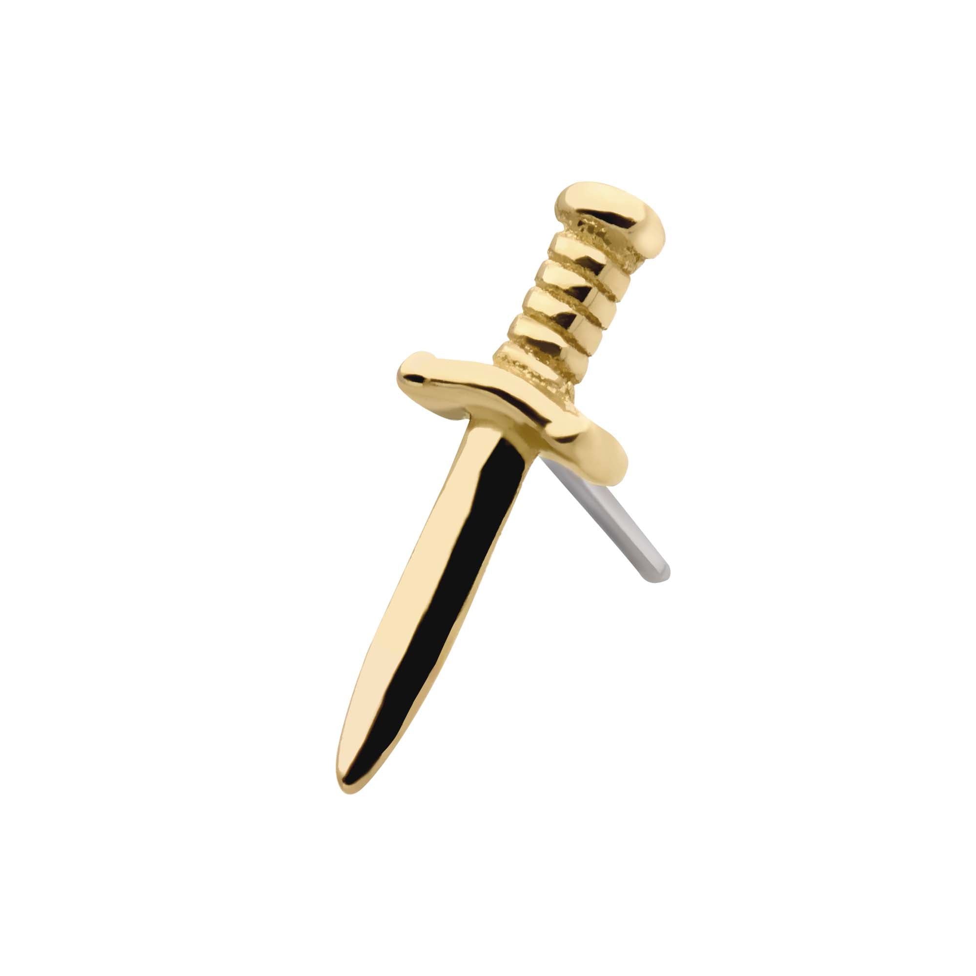 14kt Yellow Gold Threadless Dagger Top