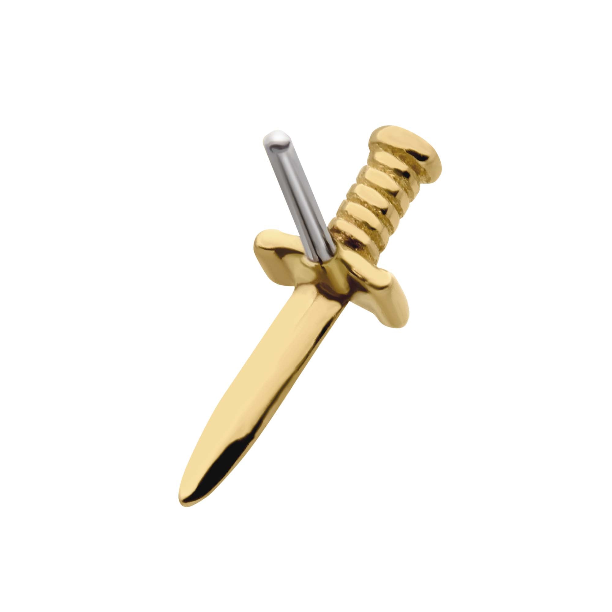 14kt Yellow Gold Threadless Dagger Top