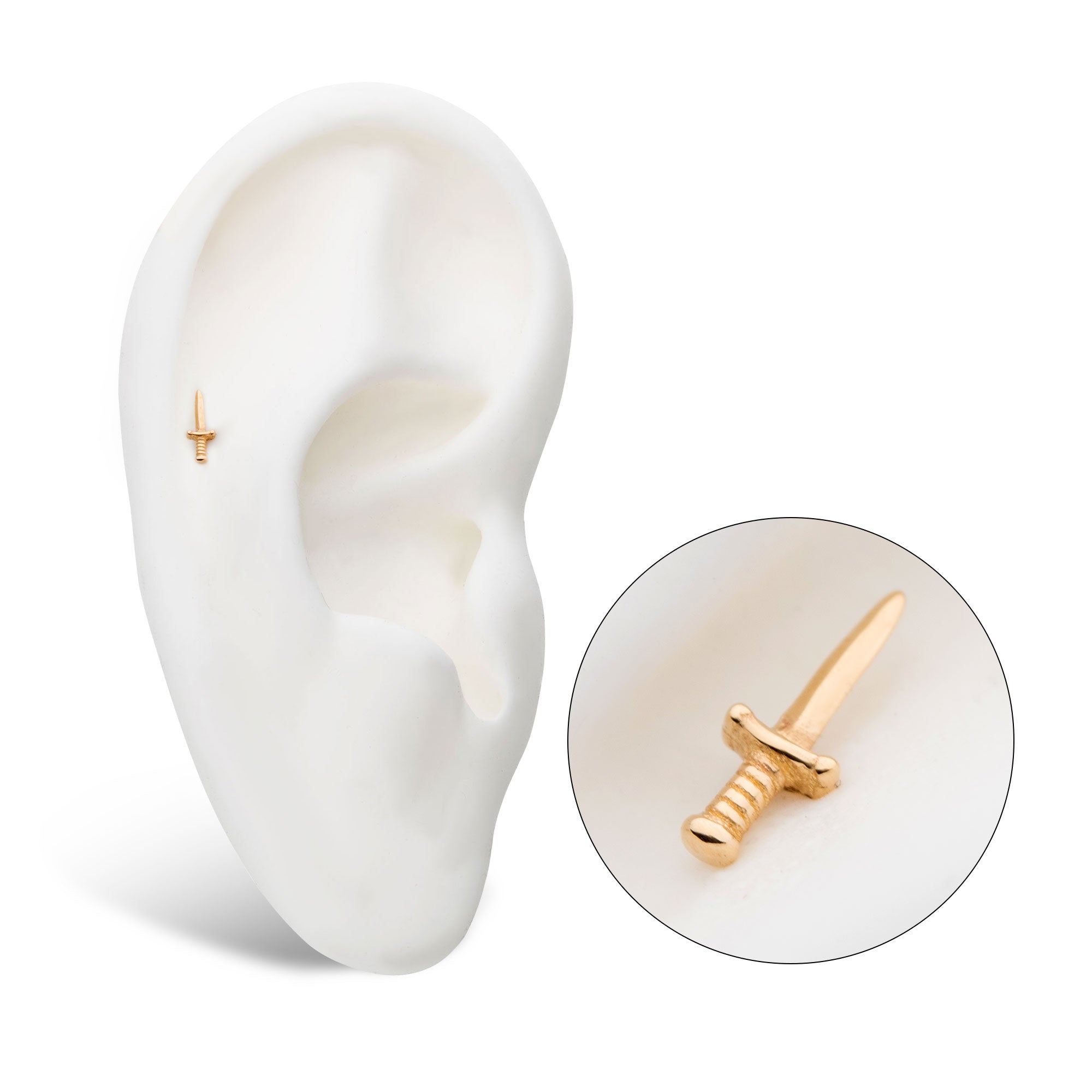 14kt Yellow Gold Threadless Dagger Top