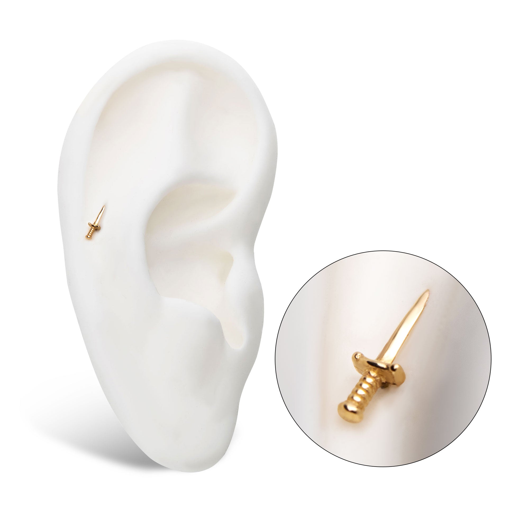 14kt Yellow Gold Threadless Dagger Top