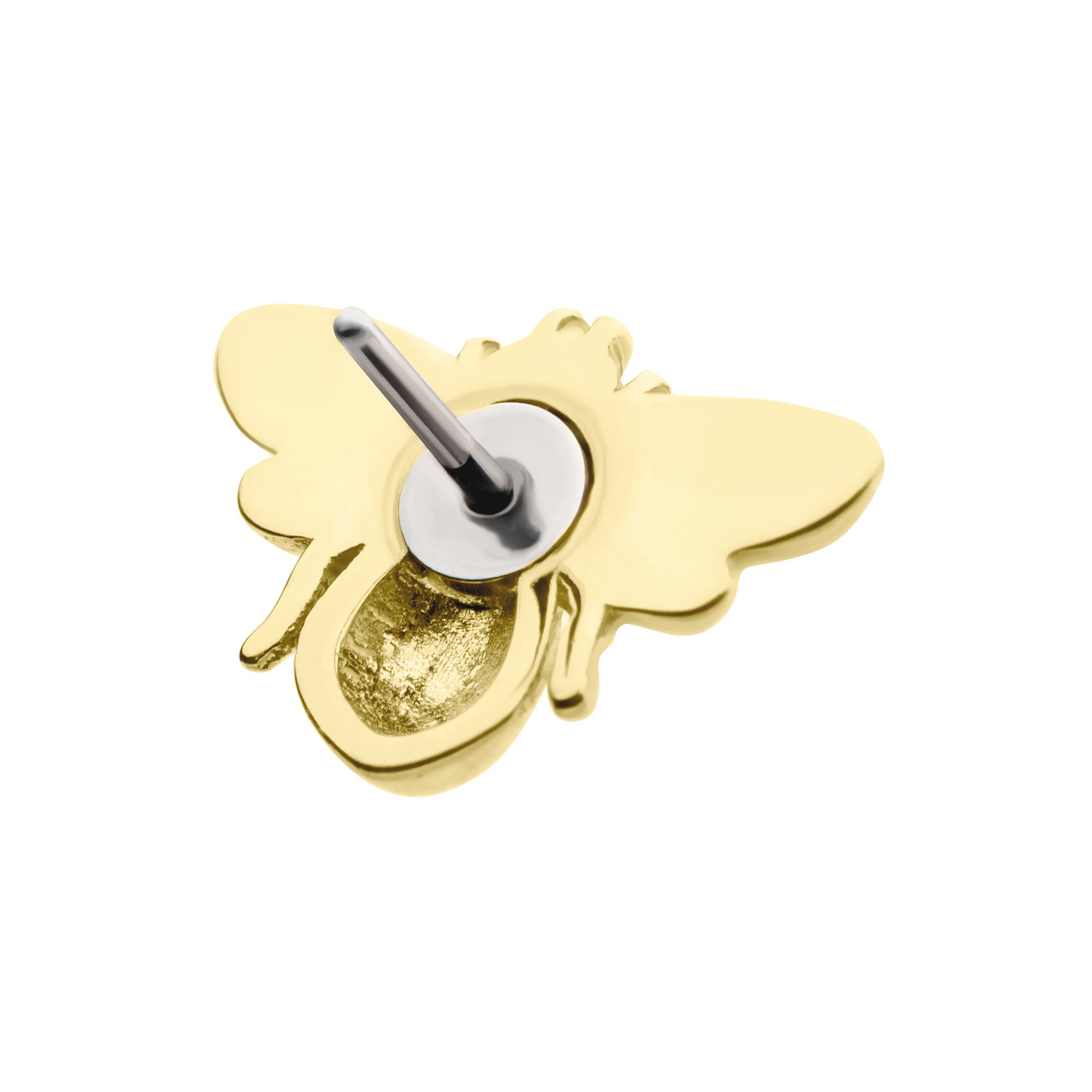 14kt Gold Threadless Bee Top